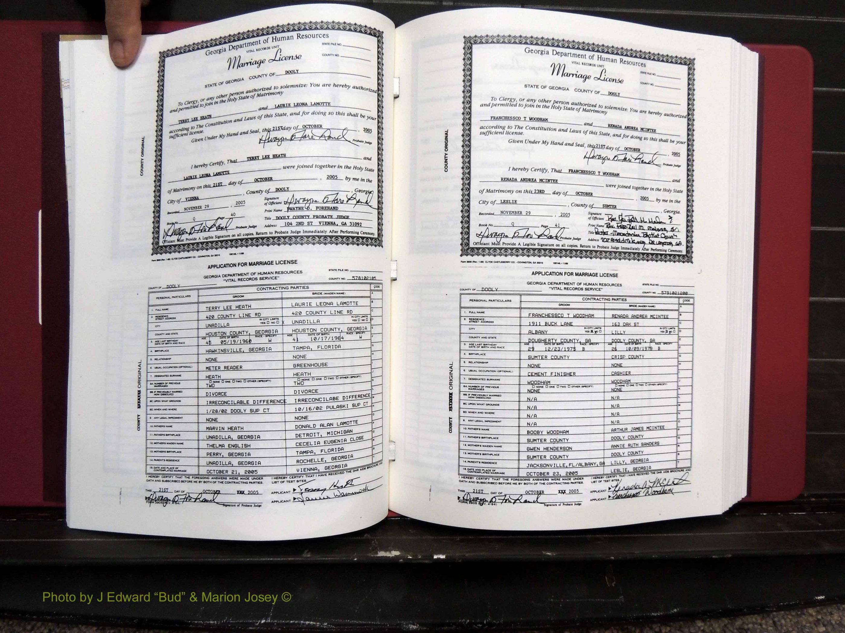 Dooly Co, GA, Marriages, Book, Q, 2005-2010 pg (149).JPG