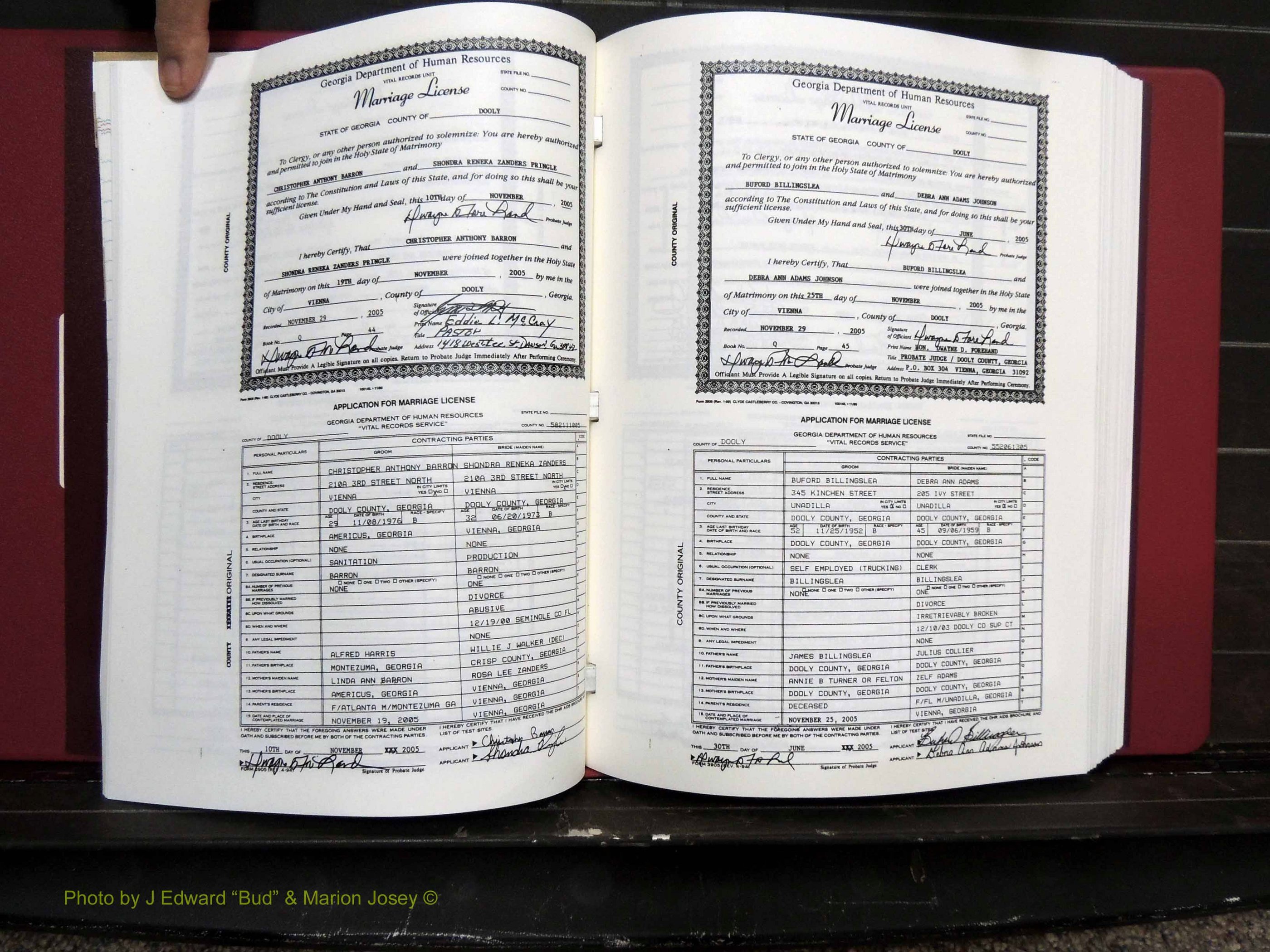 Dooly Co, GA, Marriages, Book, Q, 2005-2010 pg (151).JPG