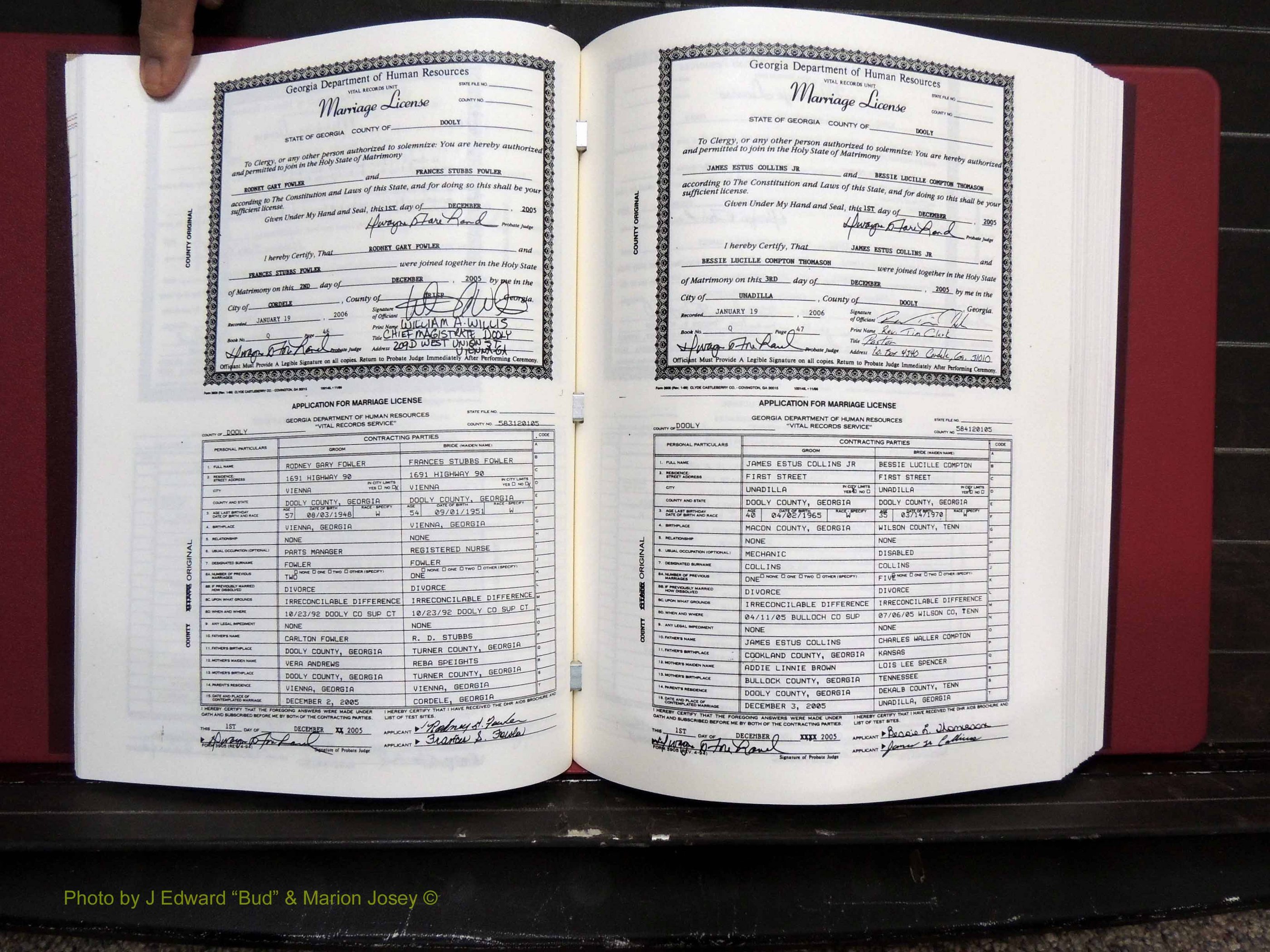 Dooly Co, GA, Marriages, Book, Q, 2005-2010 pg (152).JPG