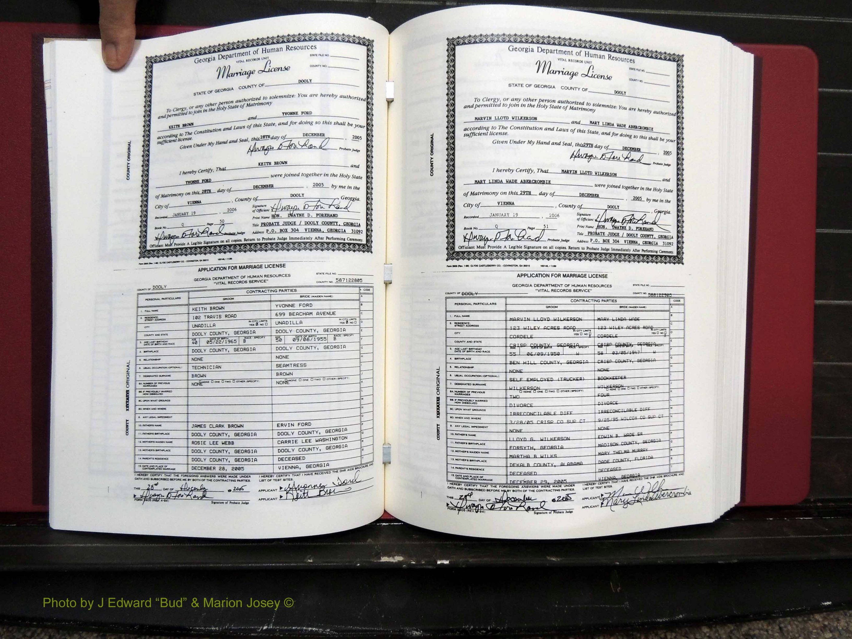 Dooly Co, GA, Marriages, Book, Q, 2005-2010 pg (154).JPG