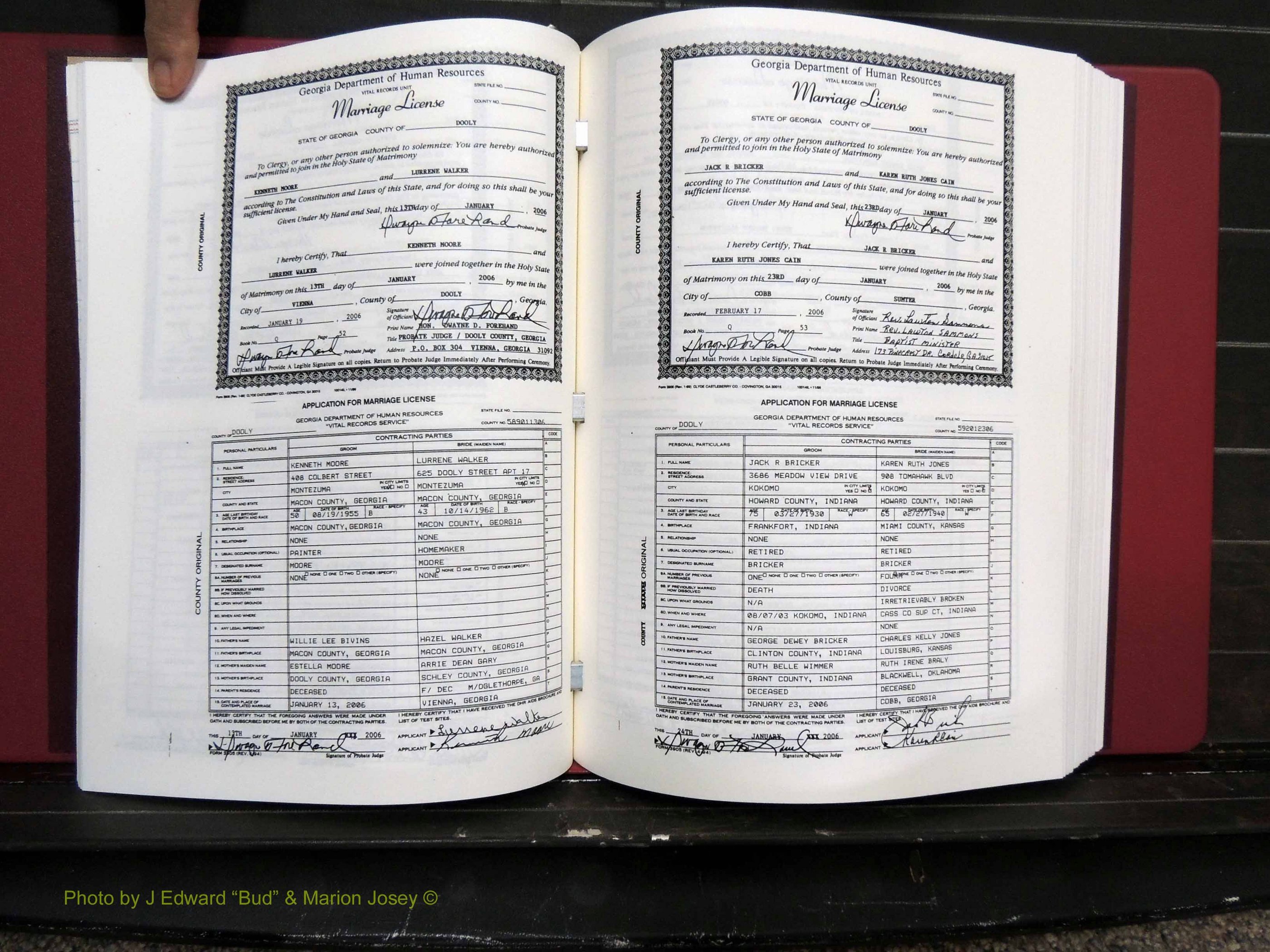 Dooly Co, GA, Marriages, Book, Q, 2005-2010 pg (155).JPG