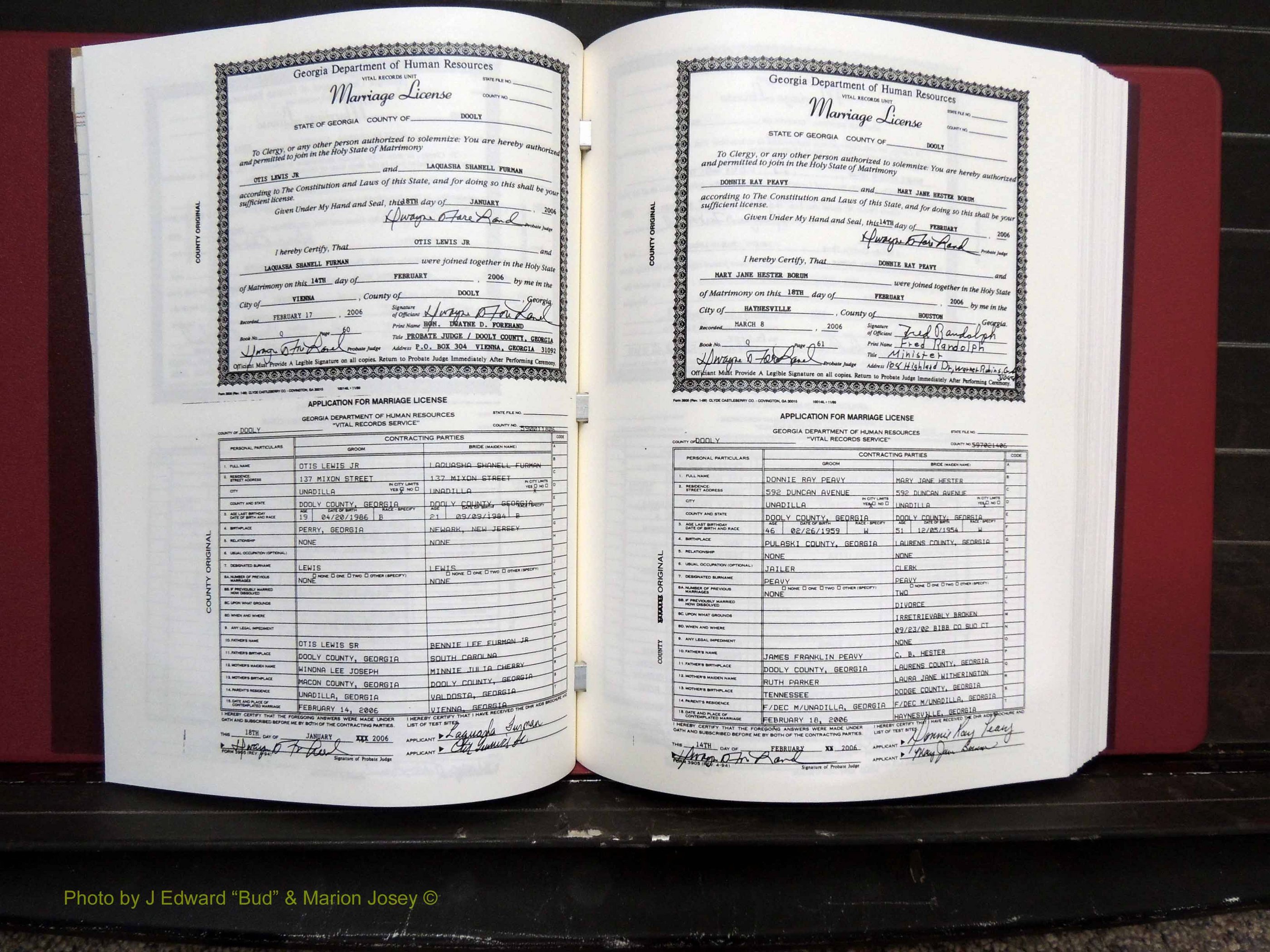 Dooly Co, GA, Marriages, Book, Q, 2005-2010 pg (159).JPG