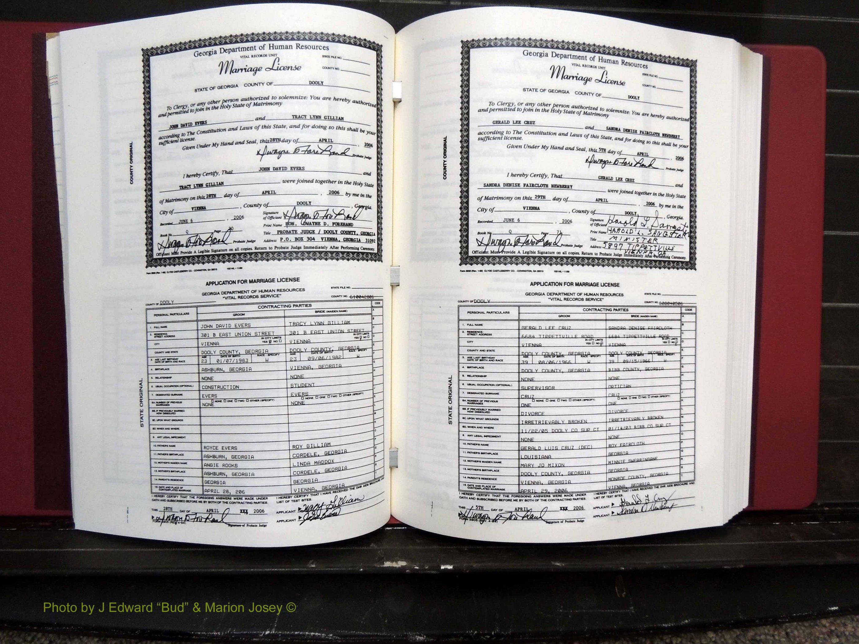 Dooly Co, GA, Marriages, Book, Q, 2005-2010 pg (164).JPG