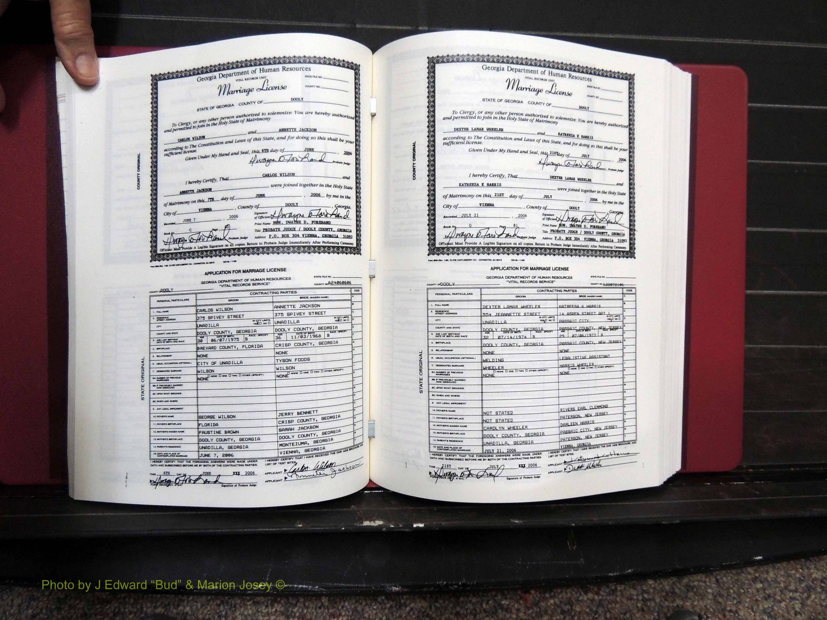 Dooly Co, GA, Marriages, Book, Q, 2005-2010 pg (170).JPG
