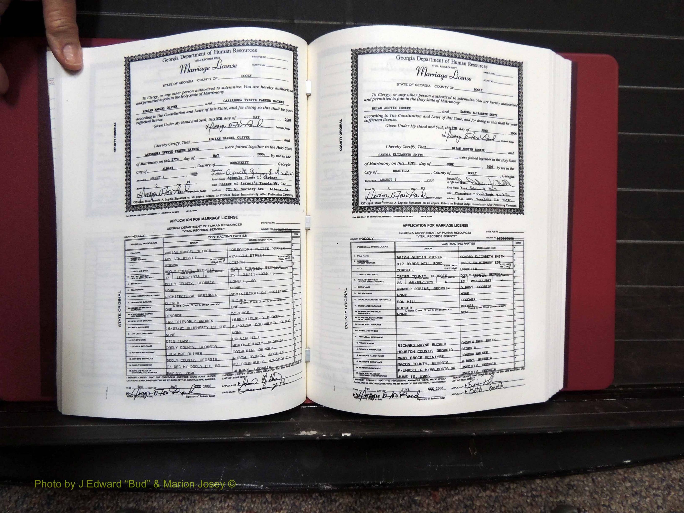 Dooly Co, GA, Marriages, Book, Q, 2005-2010 pg (171).JPG
