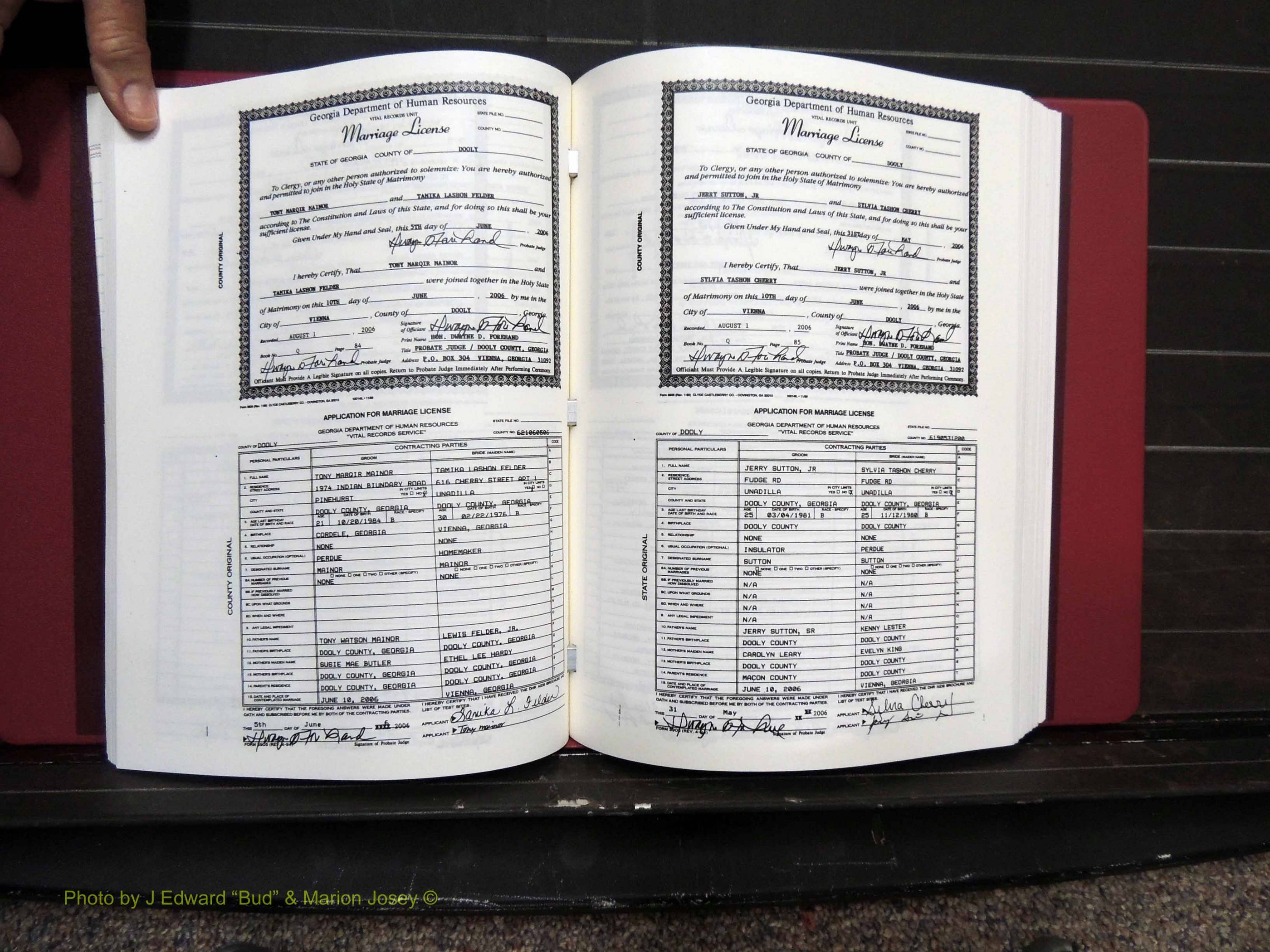Dooly Co, GA, Marriages, Book, Q, 2005-2010 pg (172).JPG