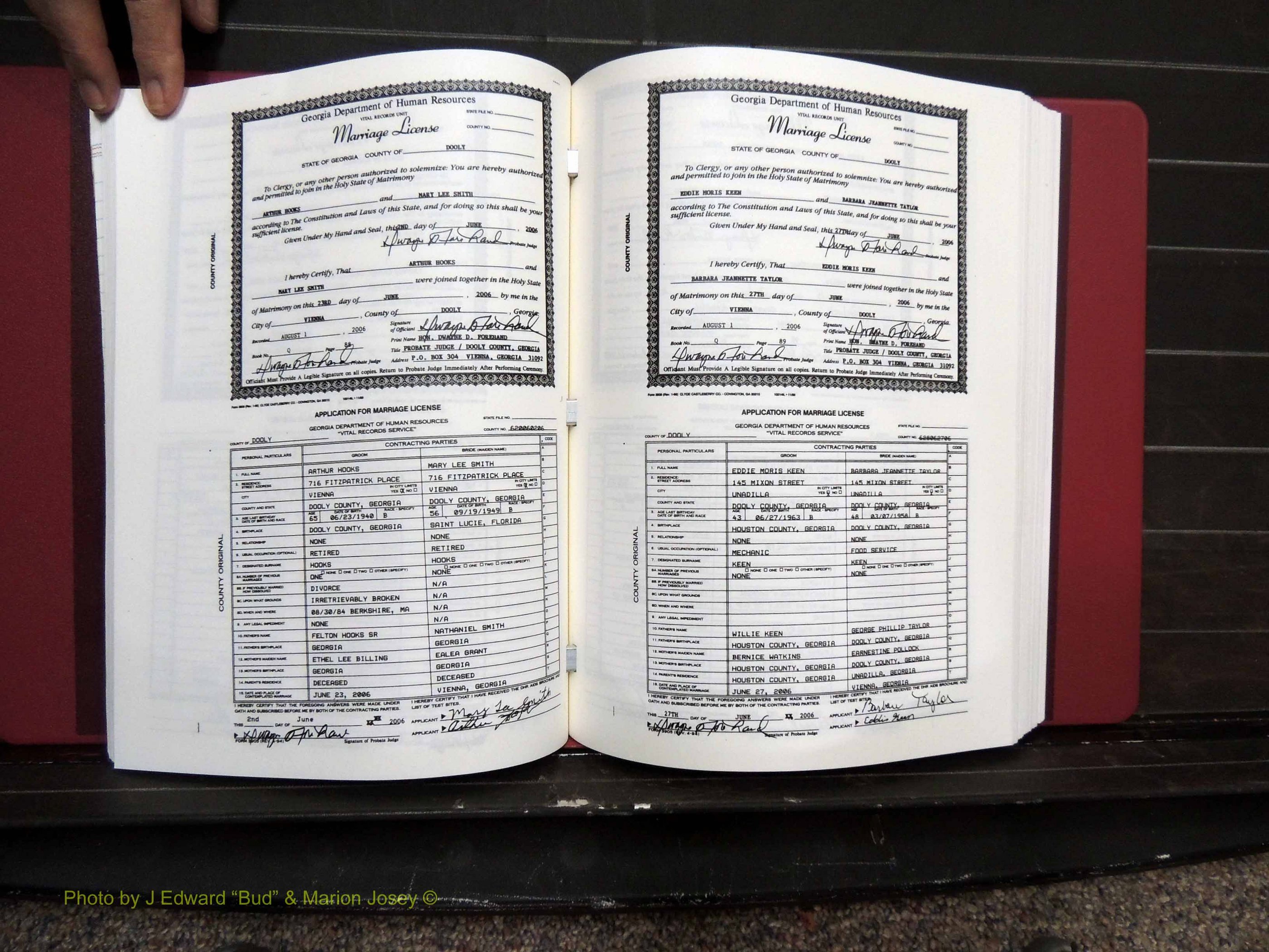 Dooly Co, GA, Marriages, Book, Q, 2005-2010 pg (174).JPG