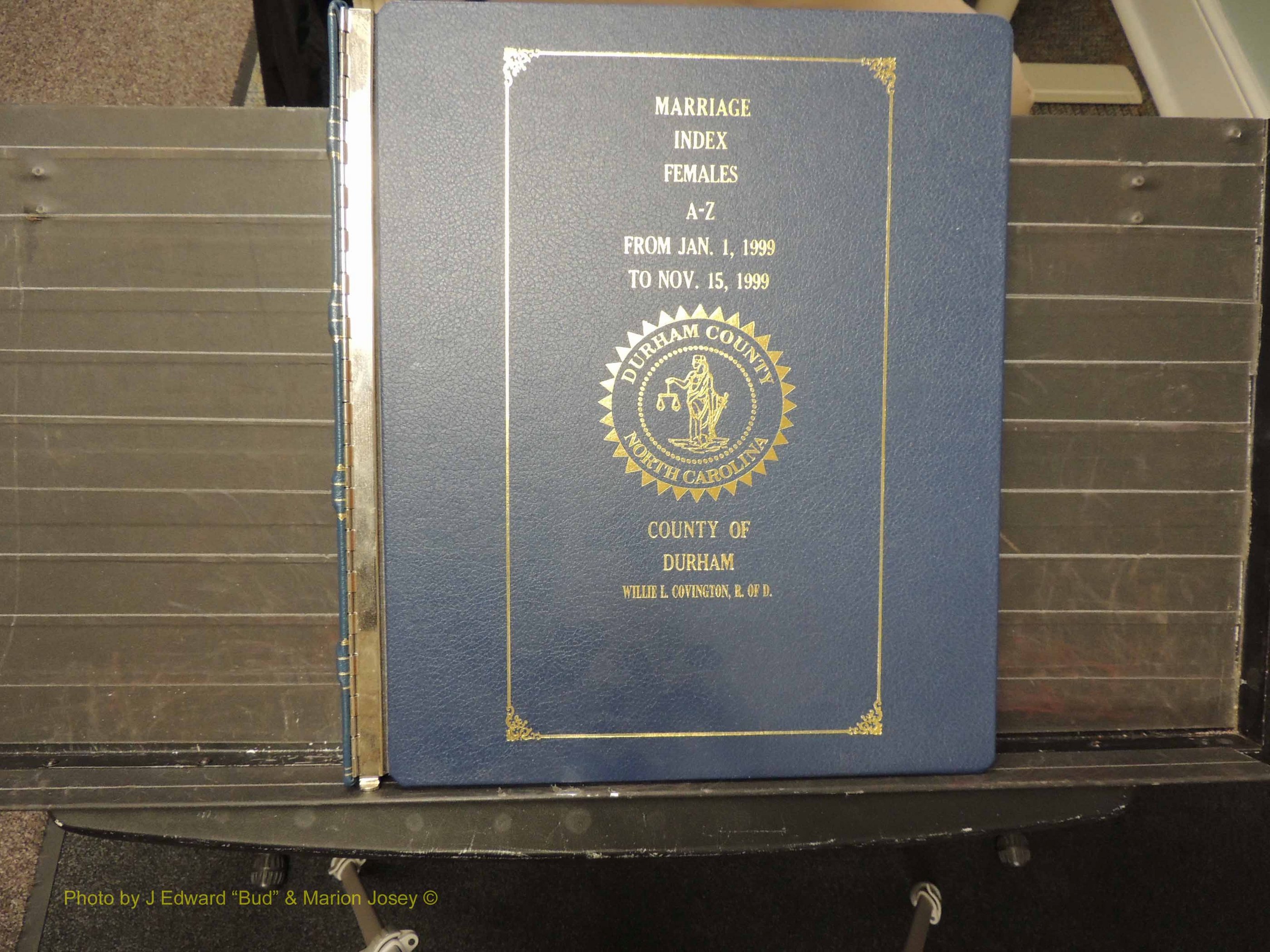 Durham Co, NC, Marriages, Female Index, A-Z, 1999 (100).JPG