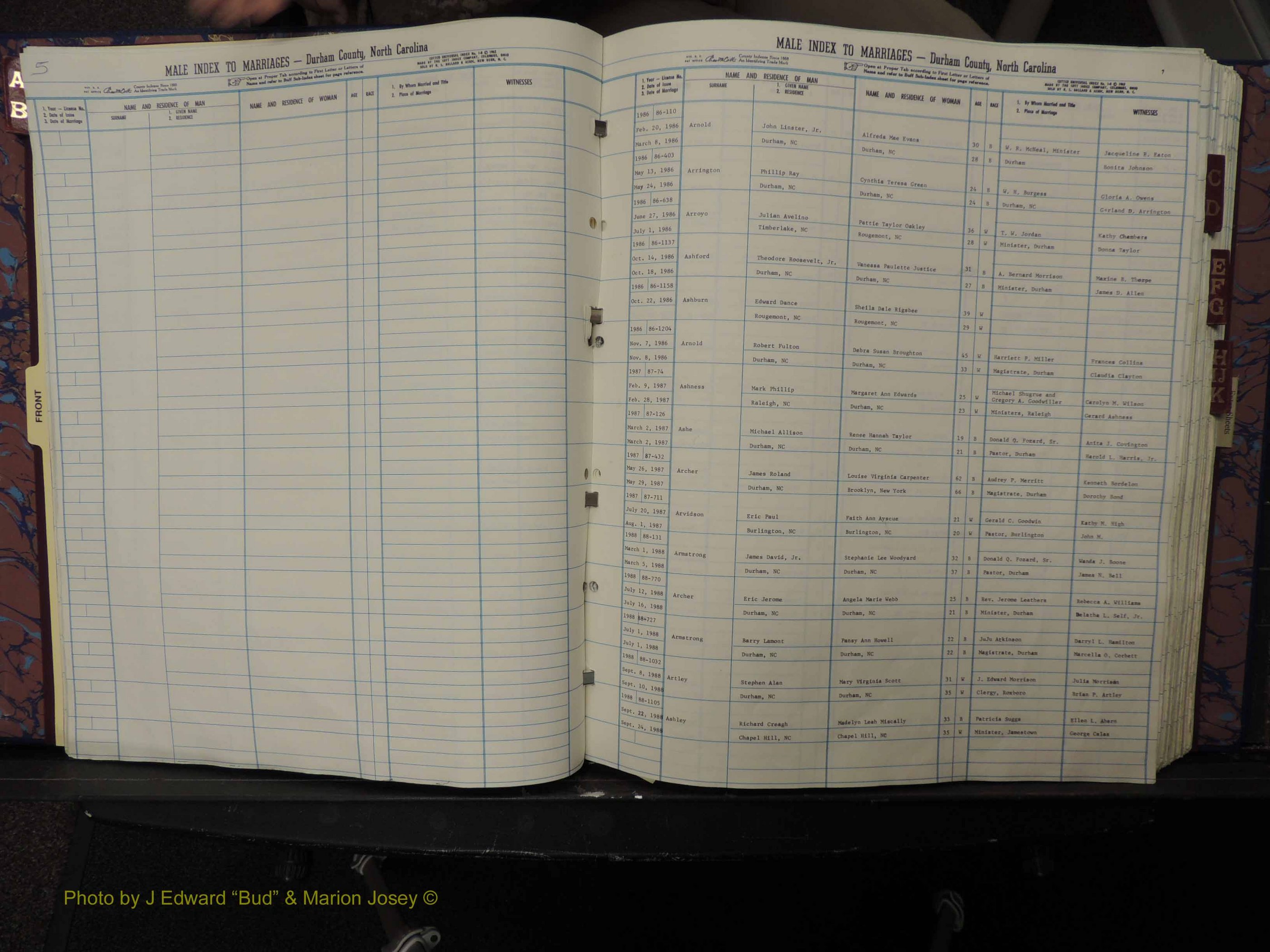 Durham Co, NC, Marriages, Male Index, A-K, 1986-1992 (112).JPG