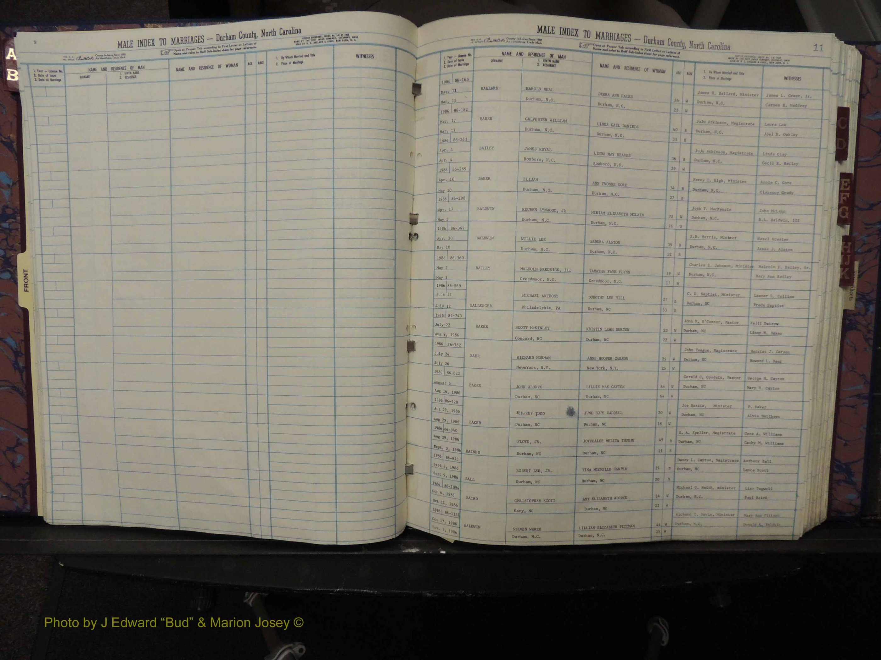 Durham Co, NC, Marriages, Male Index, A-K, 1986-1992 (116).JPG