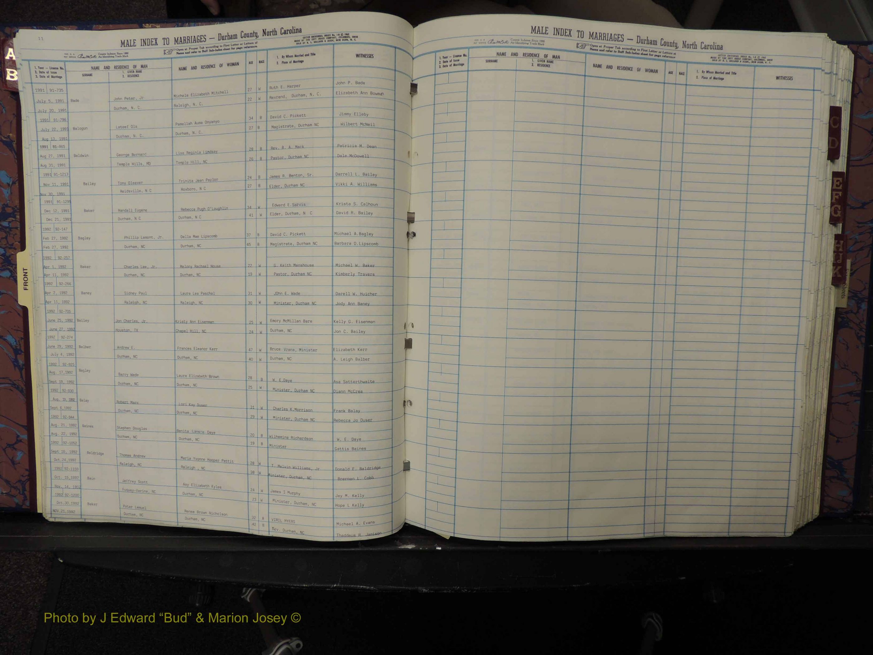 Durham Co, NC, Marriages, Male Index, A-K, 1986-1992 (119).JPG