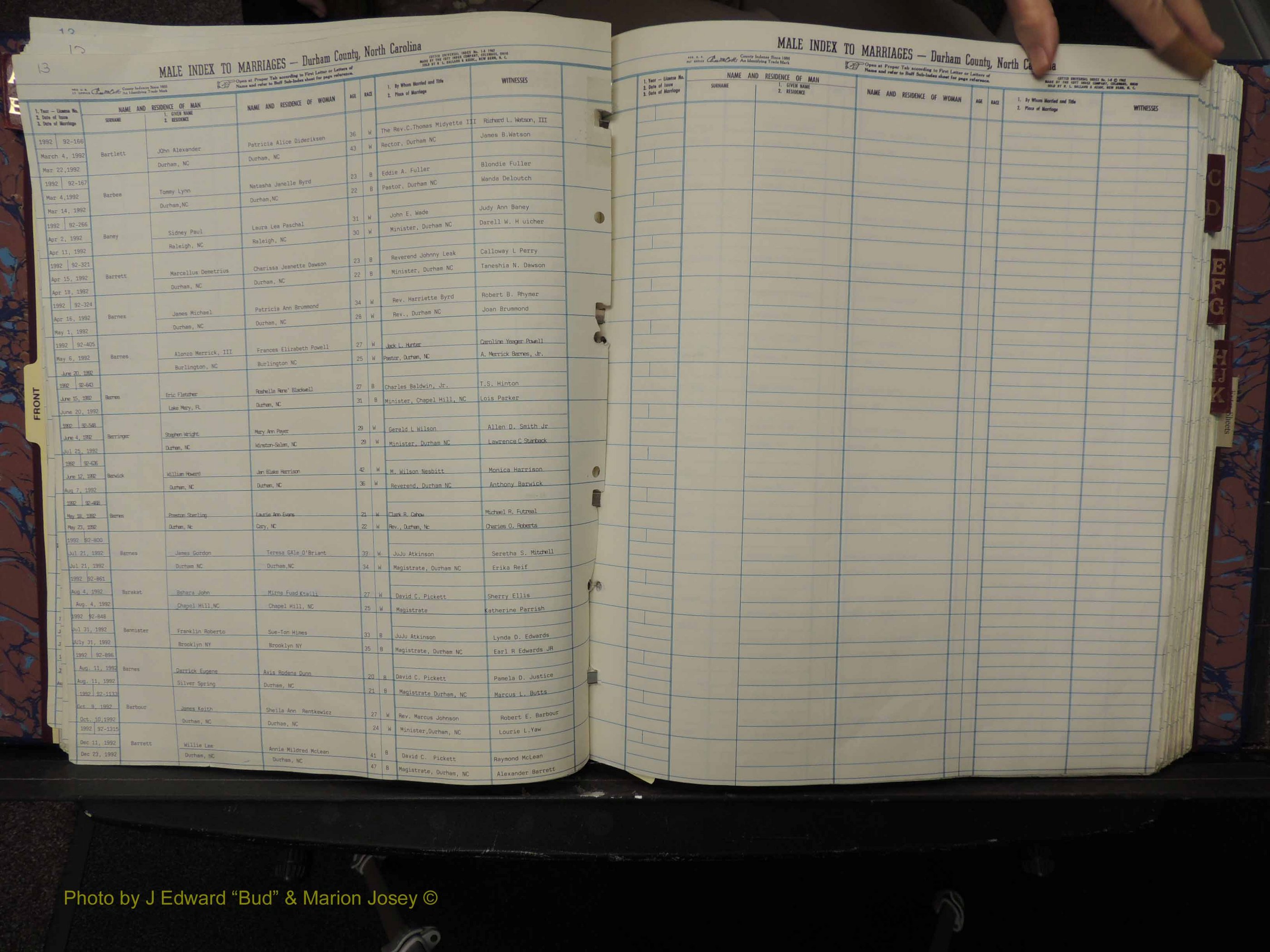 Durham Co, NC, Marriages, Male Index, A-K, 1986-1992 (123).JPG