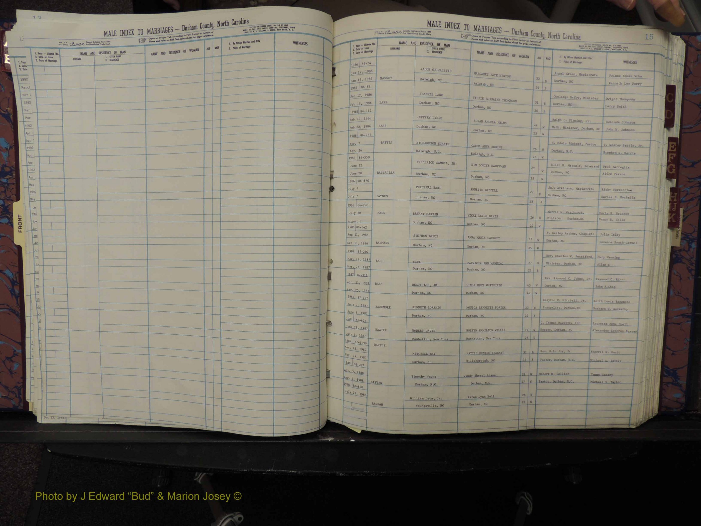 Durham Co, NC, Marriages, Male Index, A-K, 1986-1992 (124).JPG