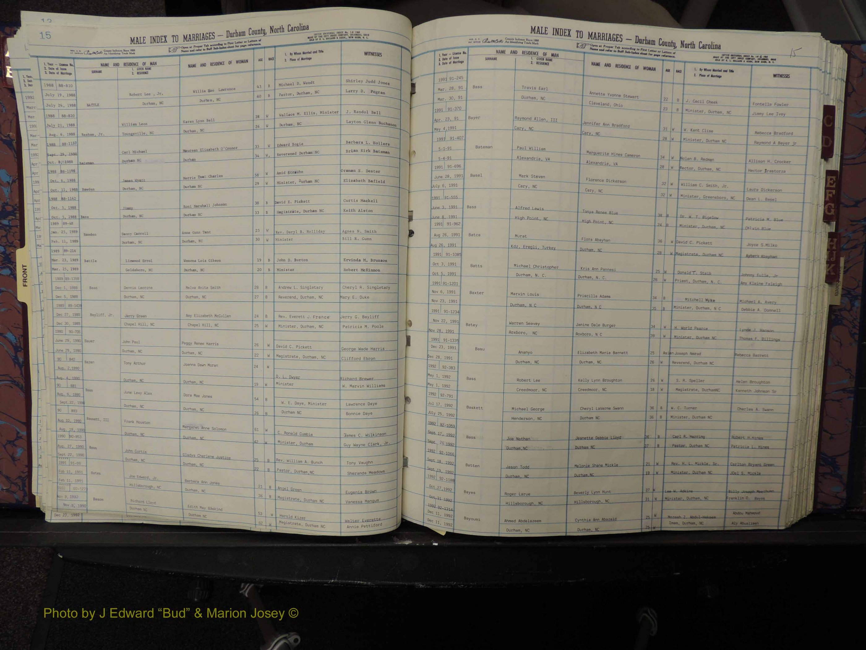 Durham Co, NC, Marriages, Male Index, A-K, 1986-1992 (125).JPG