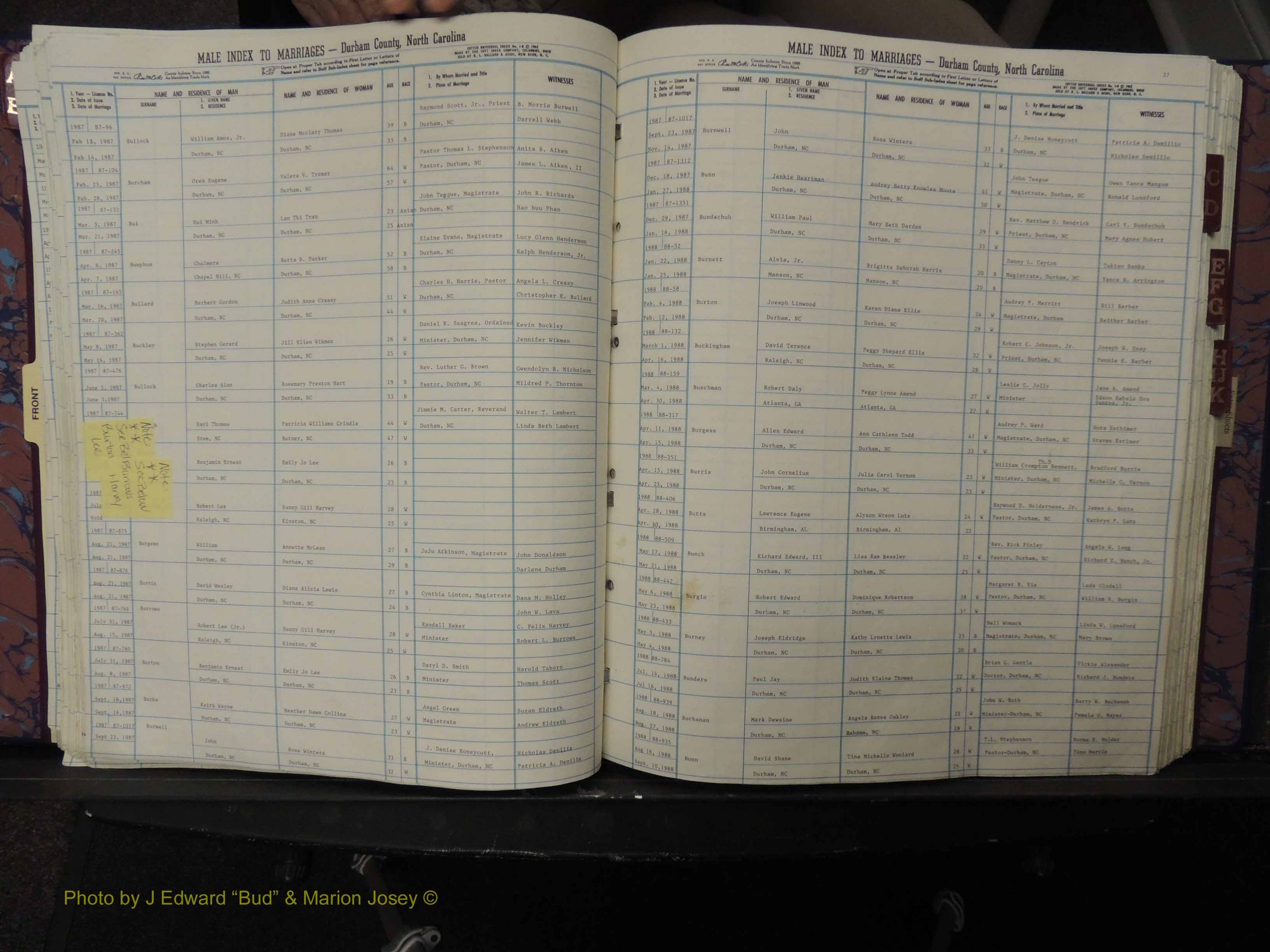 Durham Co, NC, Marriages, Male Index, A-K, 1986-1992 (152).JPG