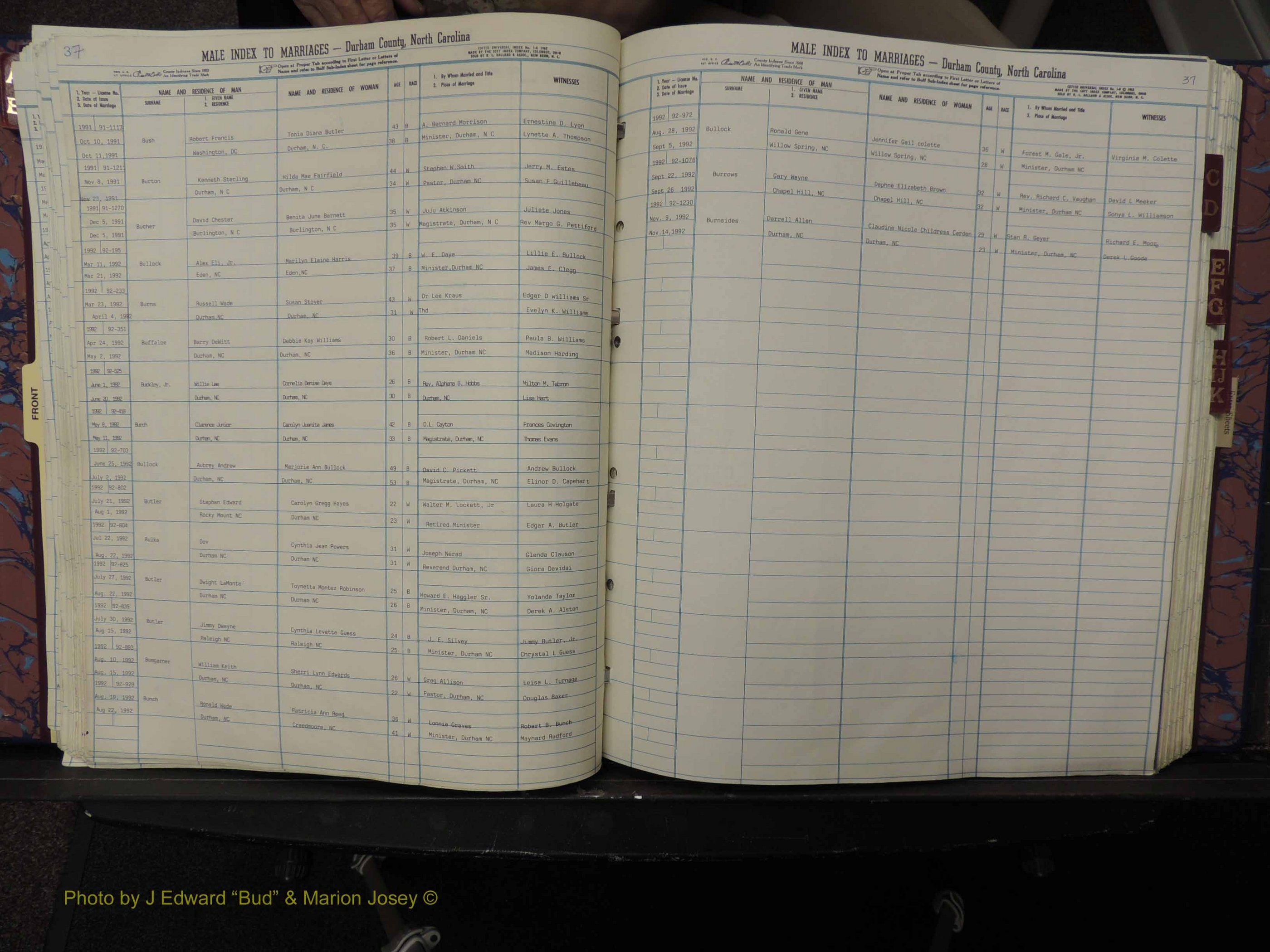 Durham Co, NC, Marriages, Male Index, A-K, 1986-1992 (155).JPG