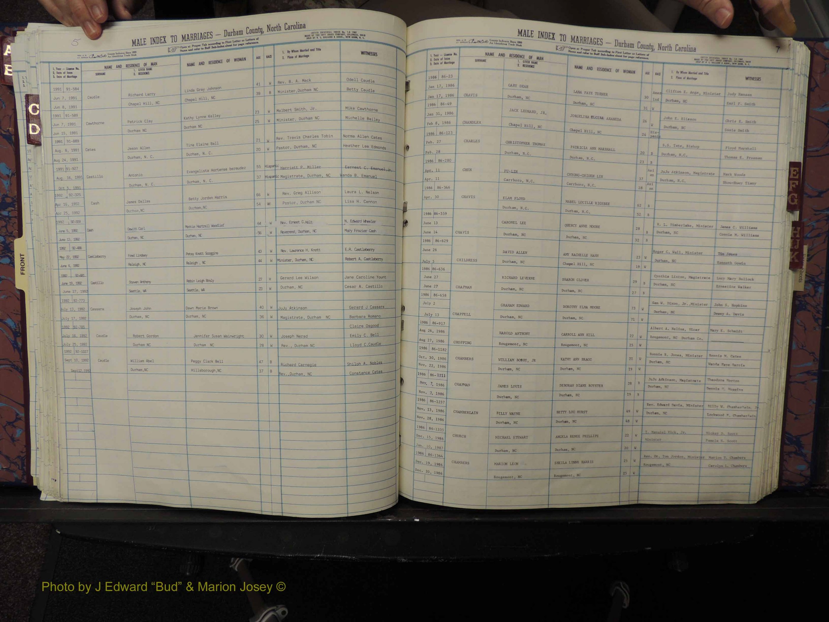 Durham Co, NC, Marriages, Male Index, A-K, 1986-1992 (165).JPG
