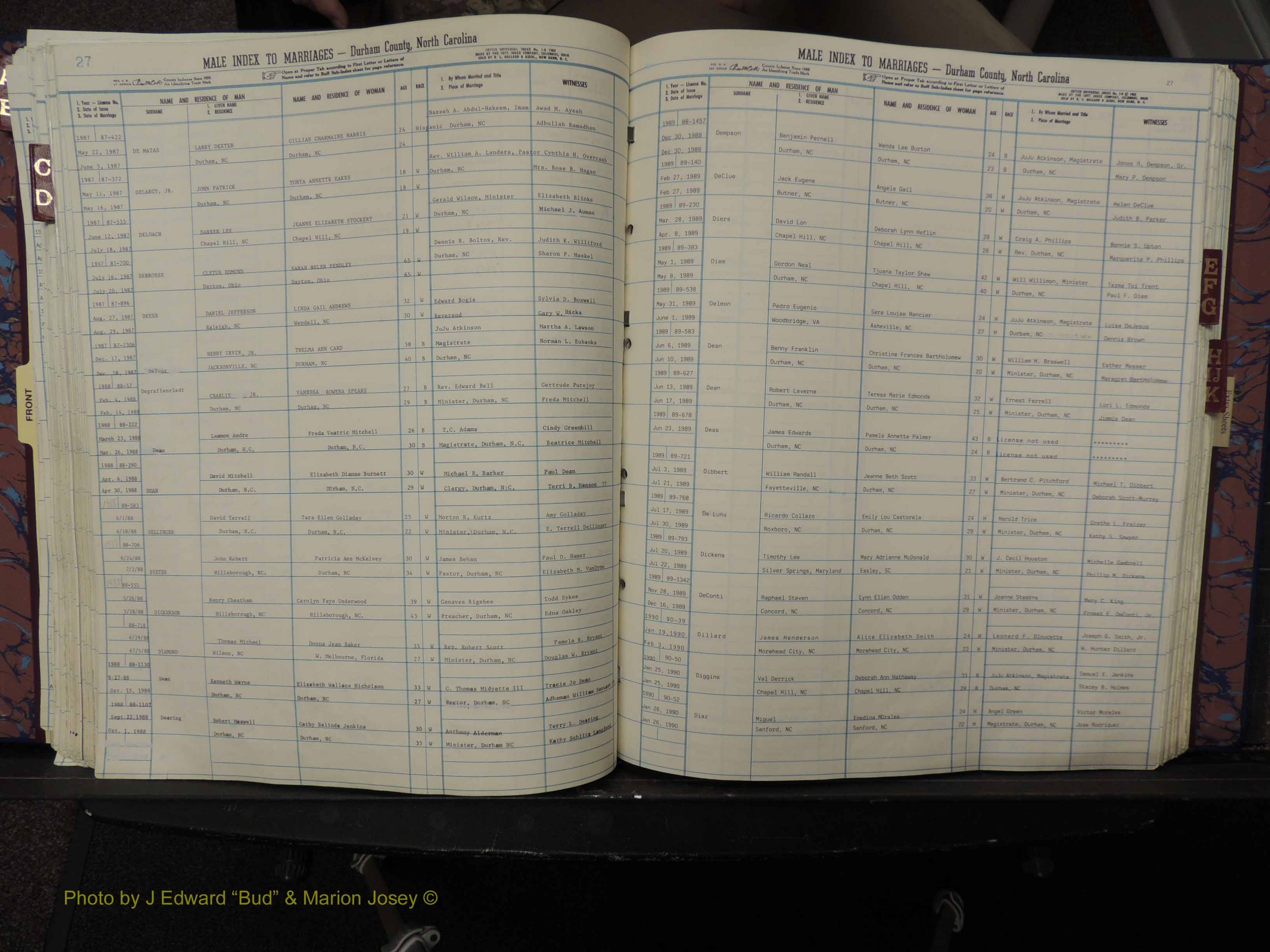 Durham Co, NC, Marriages, Male Index, A-K, 1986-1992 (194).JPG
