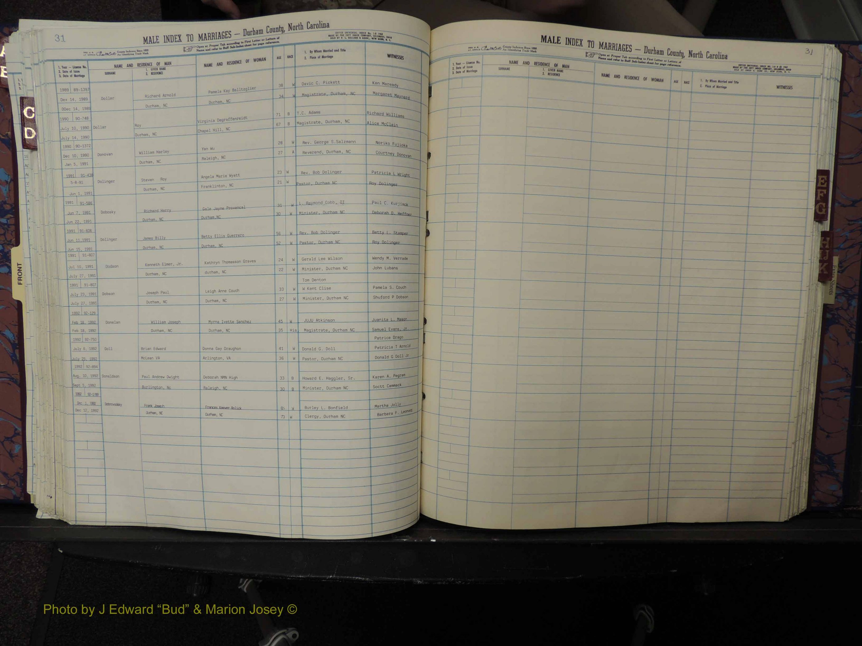 Durham Co, NC, Marriages, Male Index, A-K, 1986-1992 (200).JPG