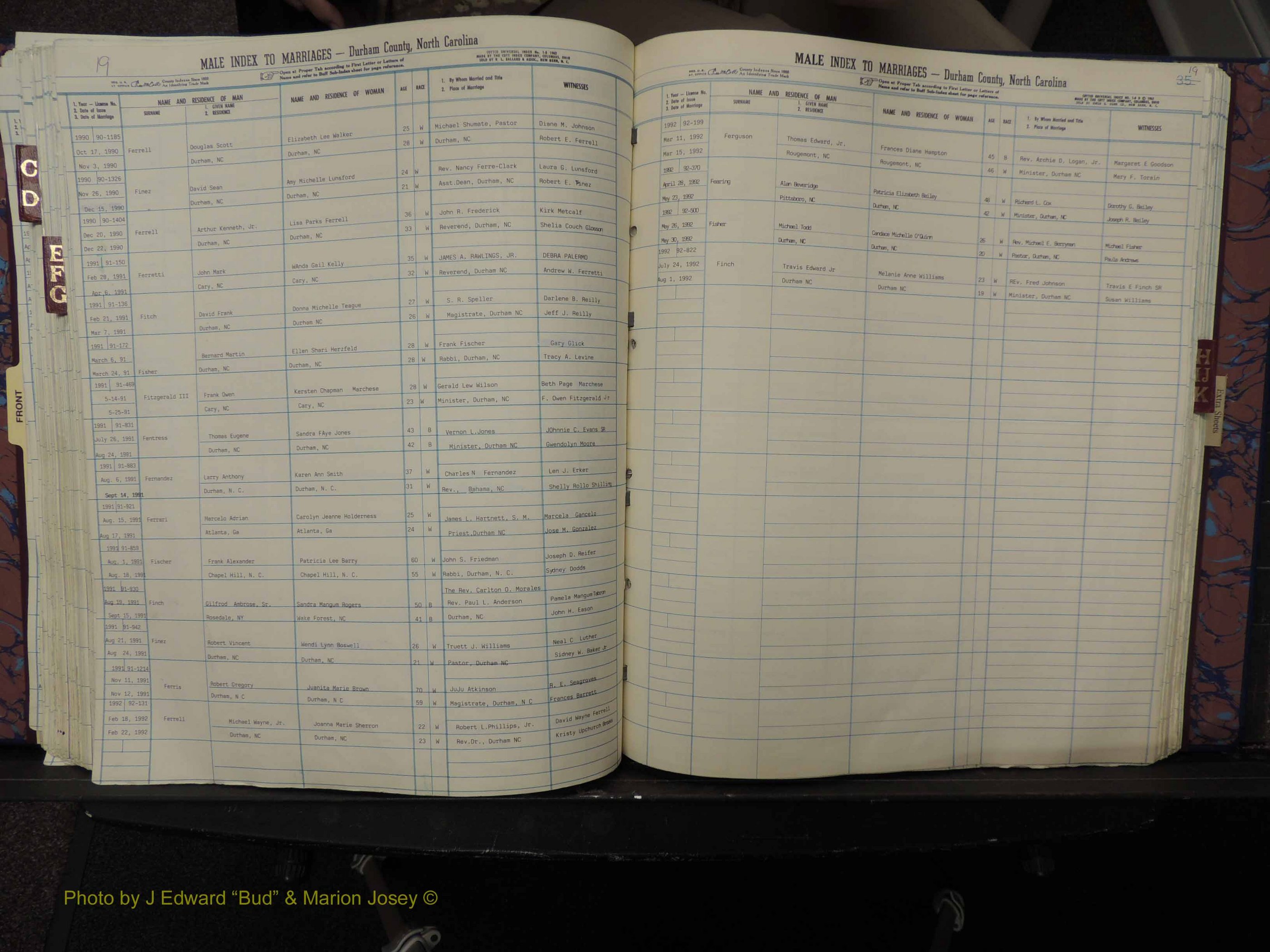 Durham Co, NC, Marriages, Male Index, A-K, 1986-1992 (224).JPG