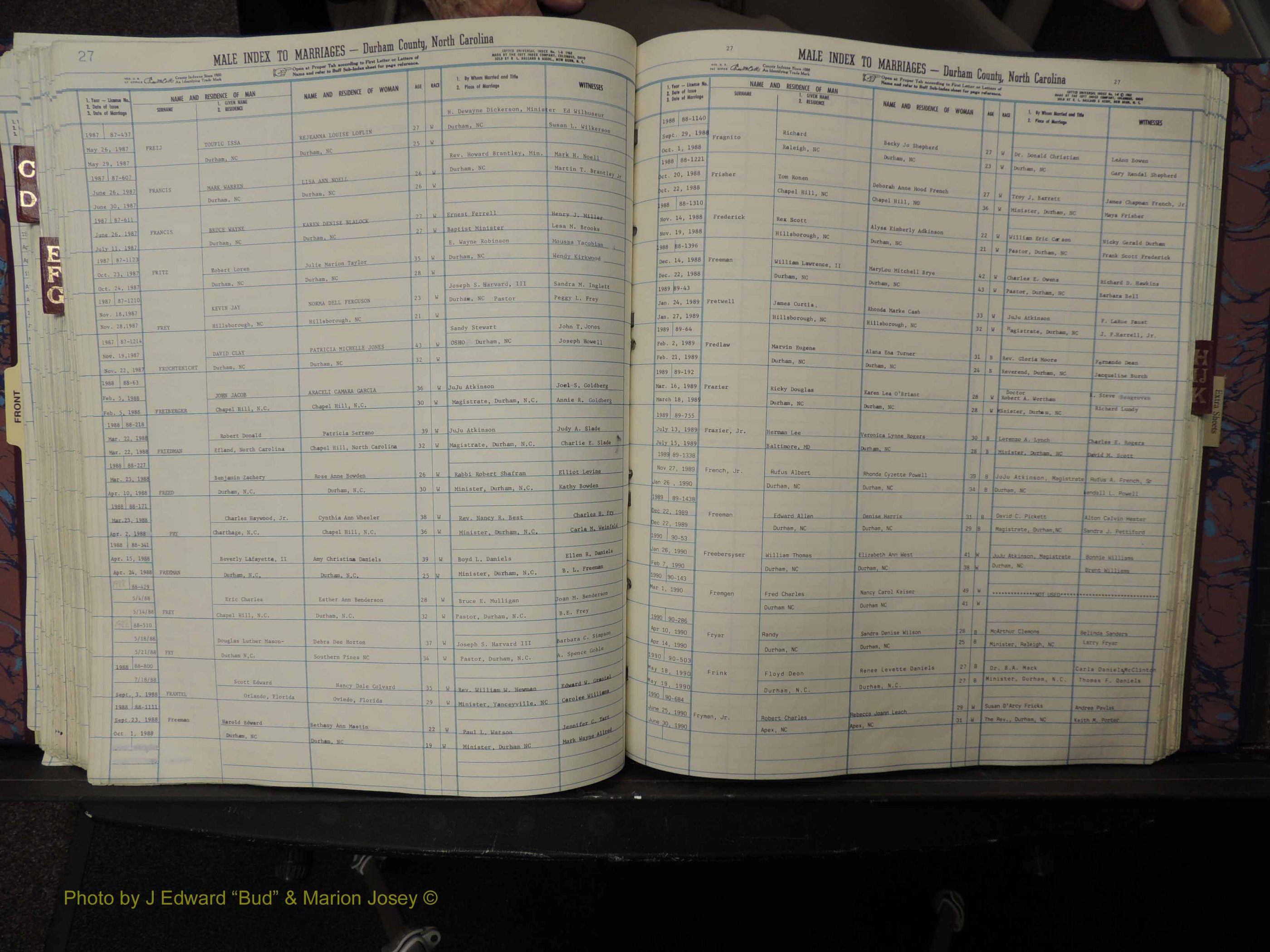 Durham Co, NC, Marriages, Male Index, A-K, 1986-1992 (230).JPG