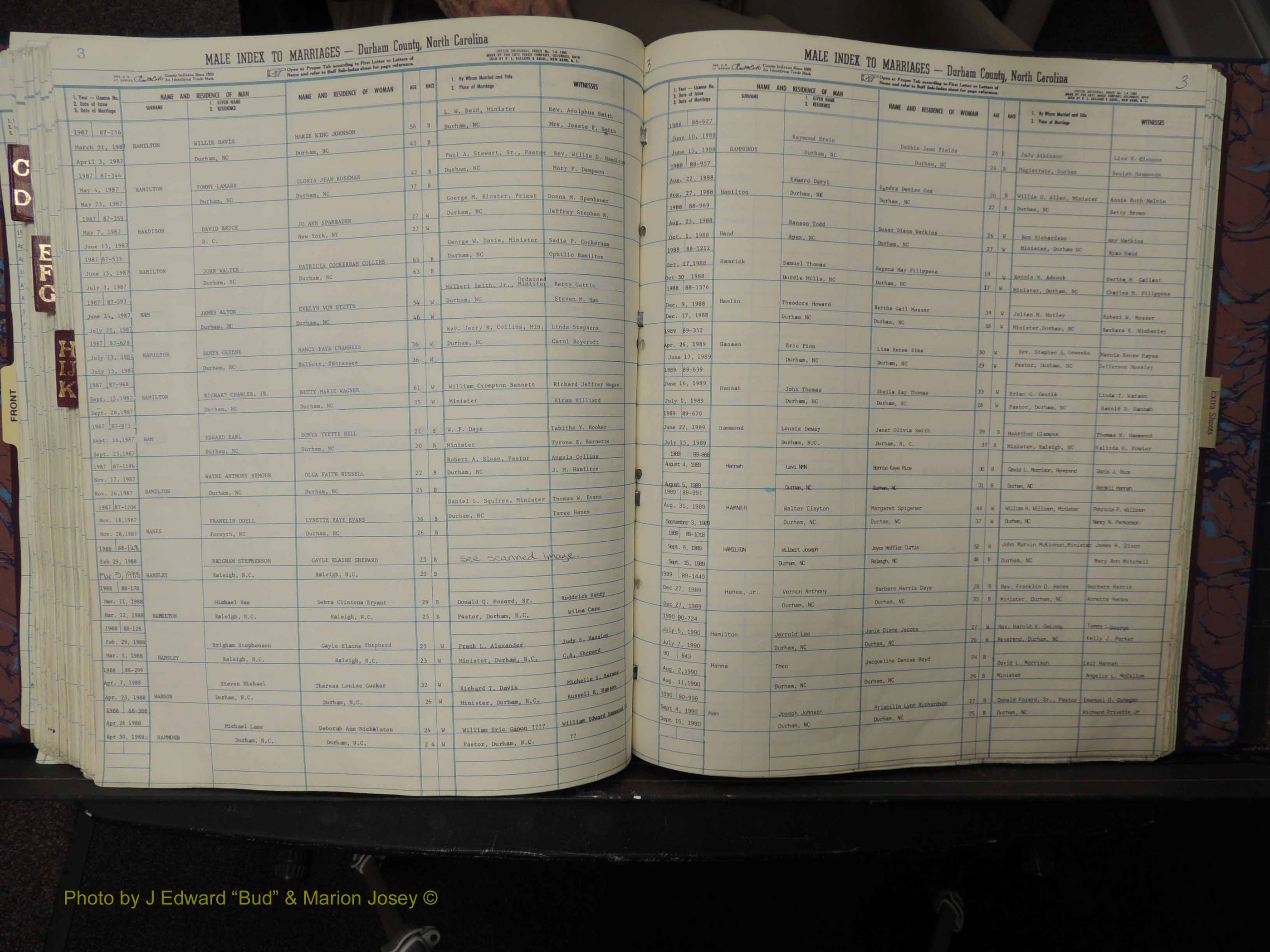 Durham Co, NC, Marriages, Male Index, A-K, 1986-1992 (257).JPG