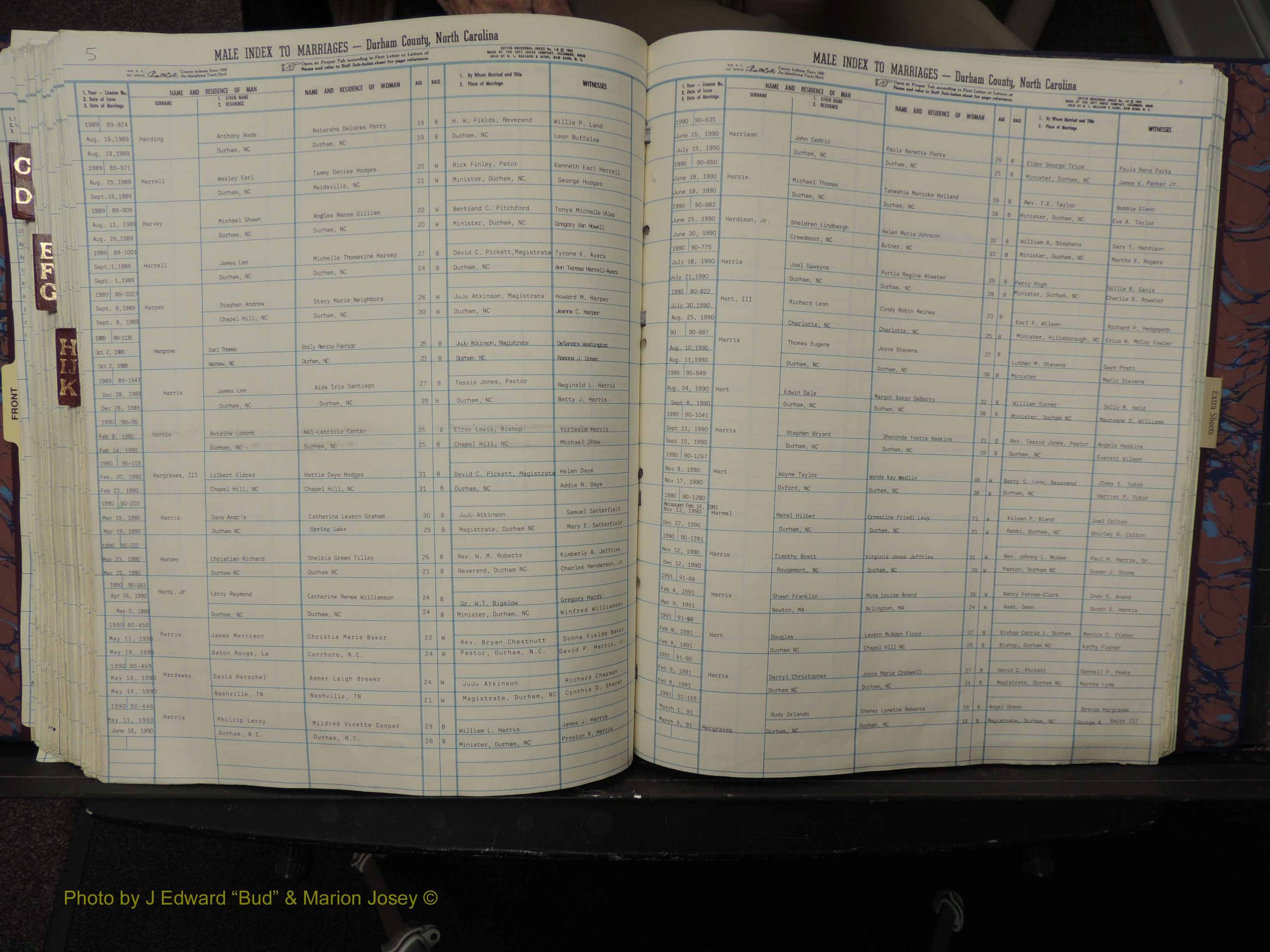 Durham Co, NC, Marriages, Male Index, A-K, 1986-1992 (262).JPG