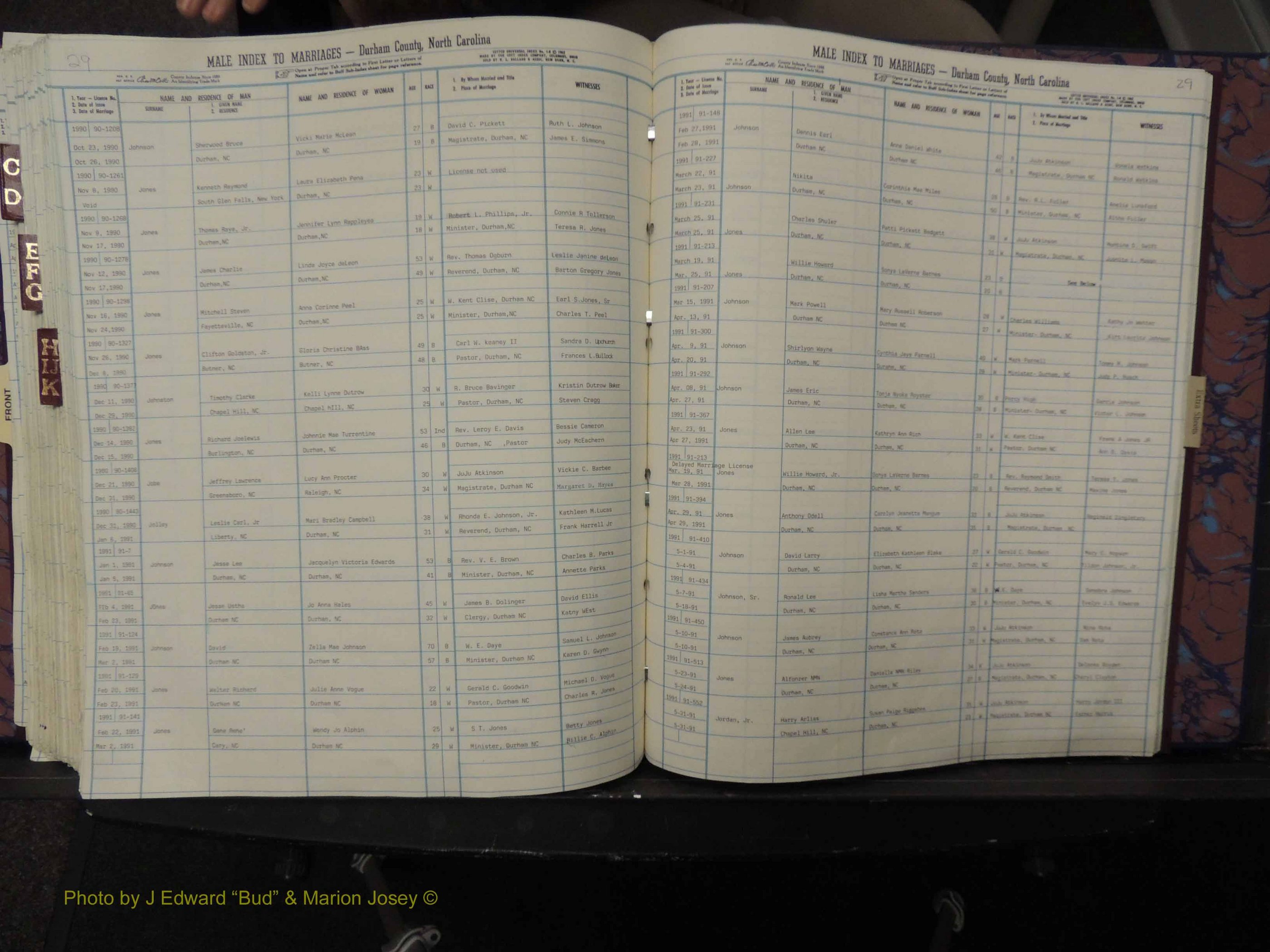 Durham Co, NC, Marriages, Male Index, A-K, 1986-1992 (299).JPG