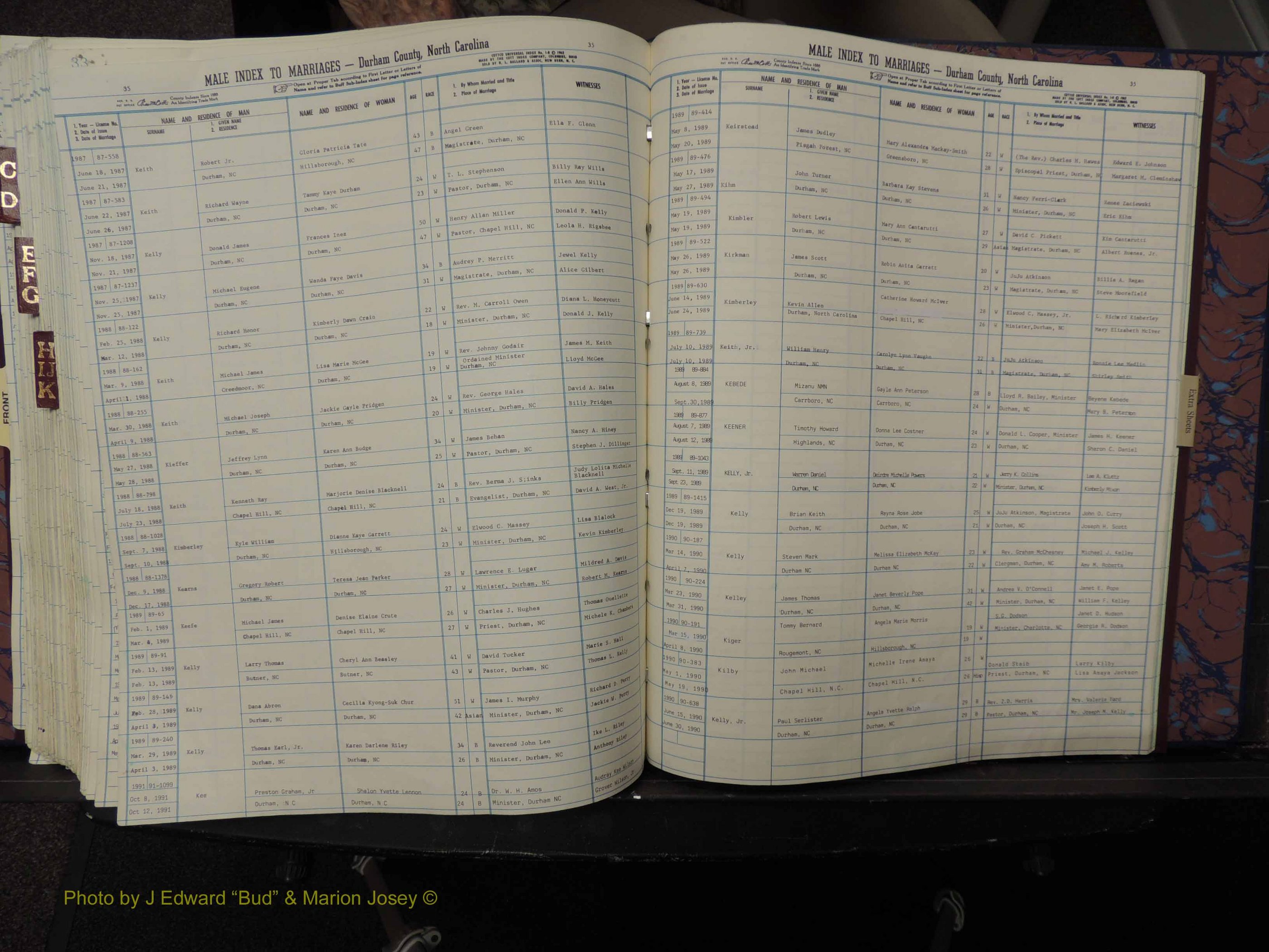Durham Co, NC, Marriages, Male Index, A-K, 1986-1992 (305).JPG