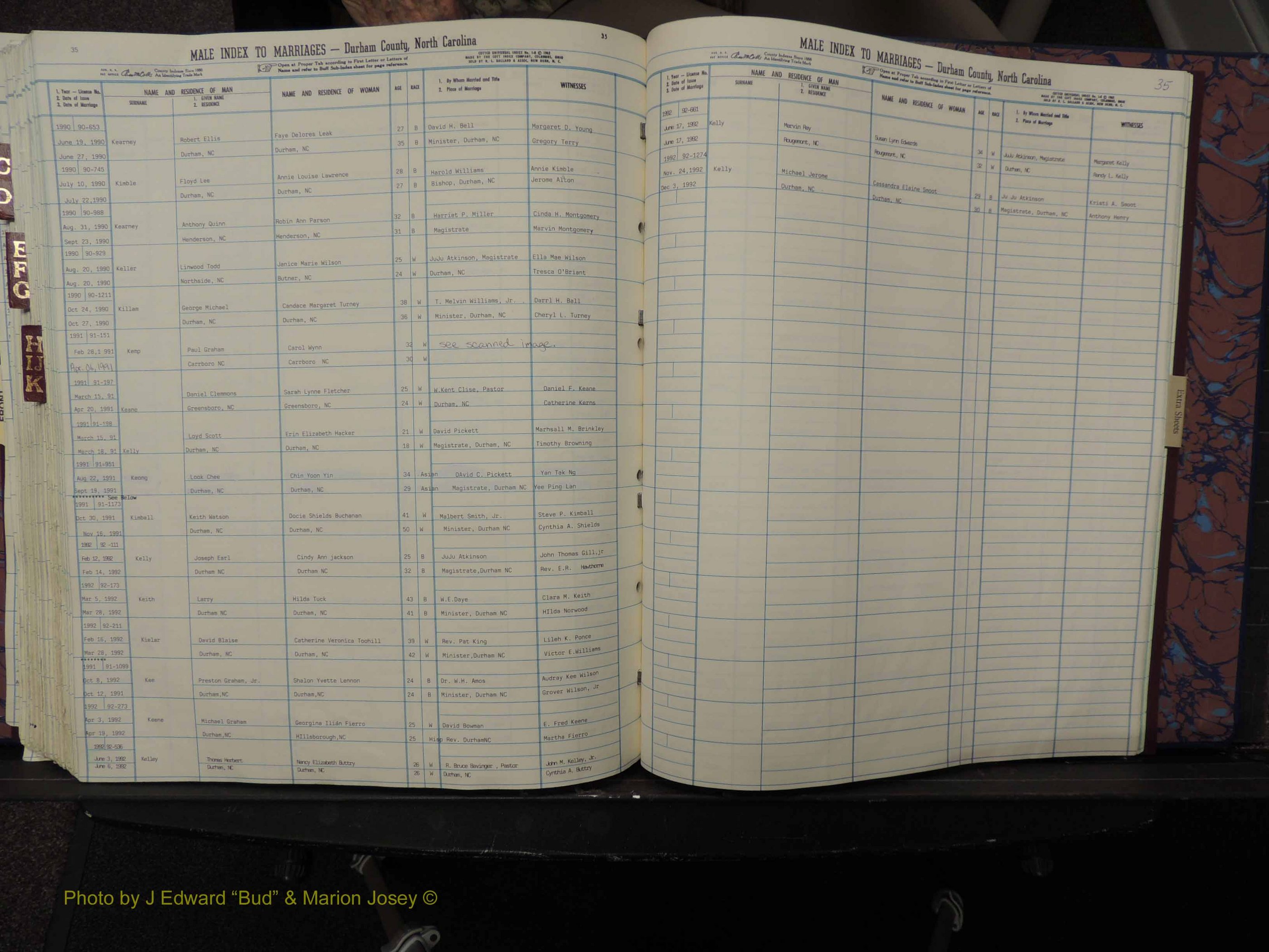 Durham Co, NC, Marriages, Male Index, A-K, 1986-1992 (306).JPG