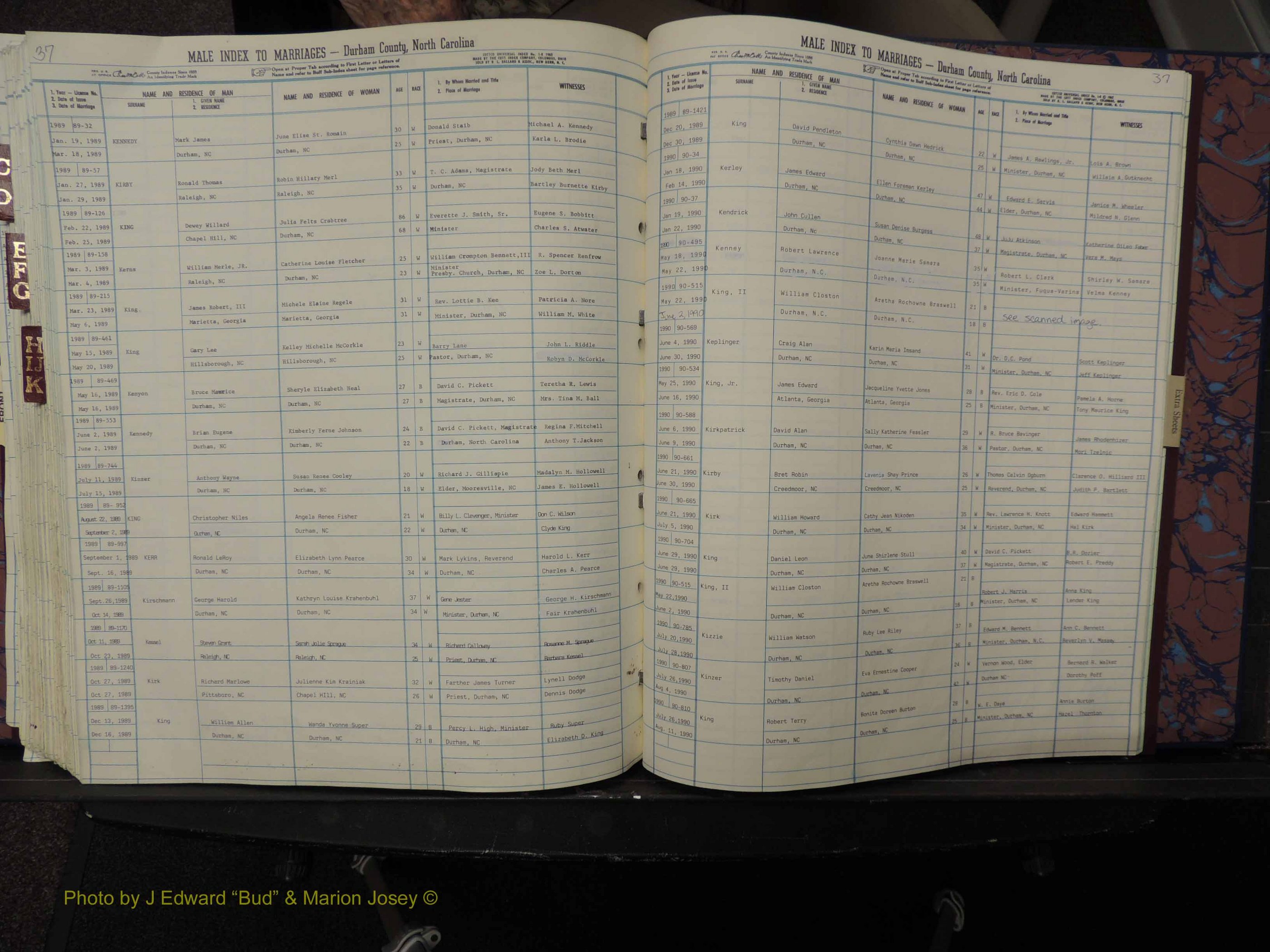 Durham Co, NC, Marriages, Male Index, A-K, 1986-1992 (309).JPG
