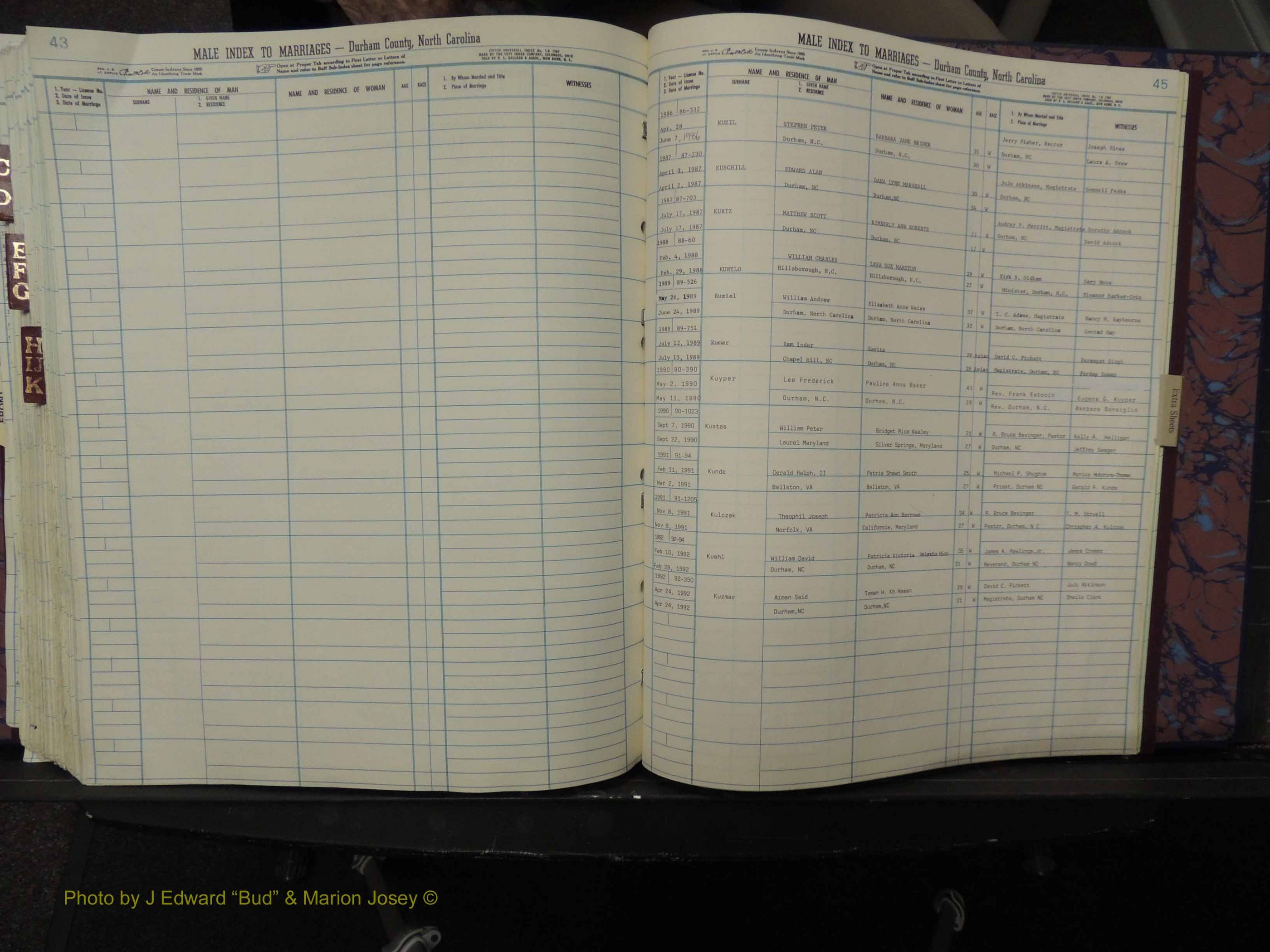 Durham Co, NC, Marriages, Male Index, A-K, 1986-1992 (314).JPG
