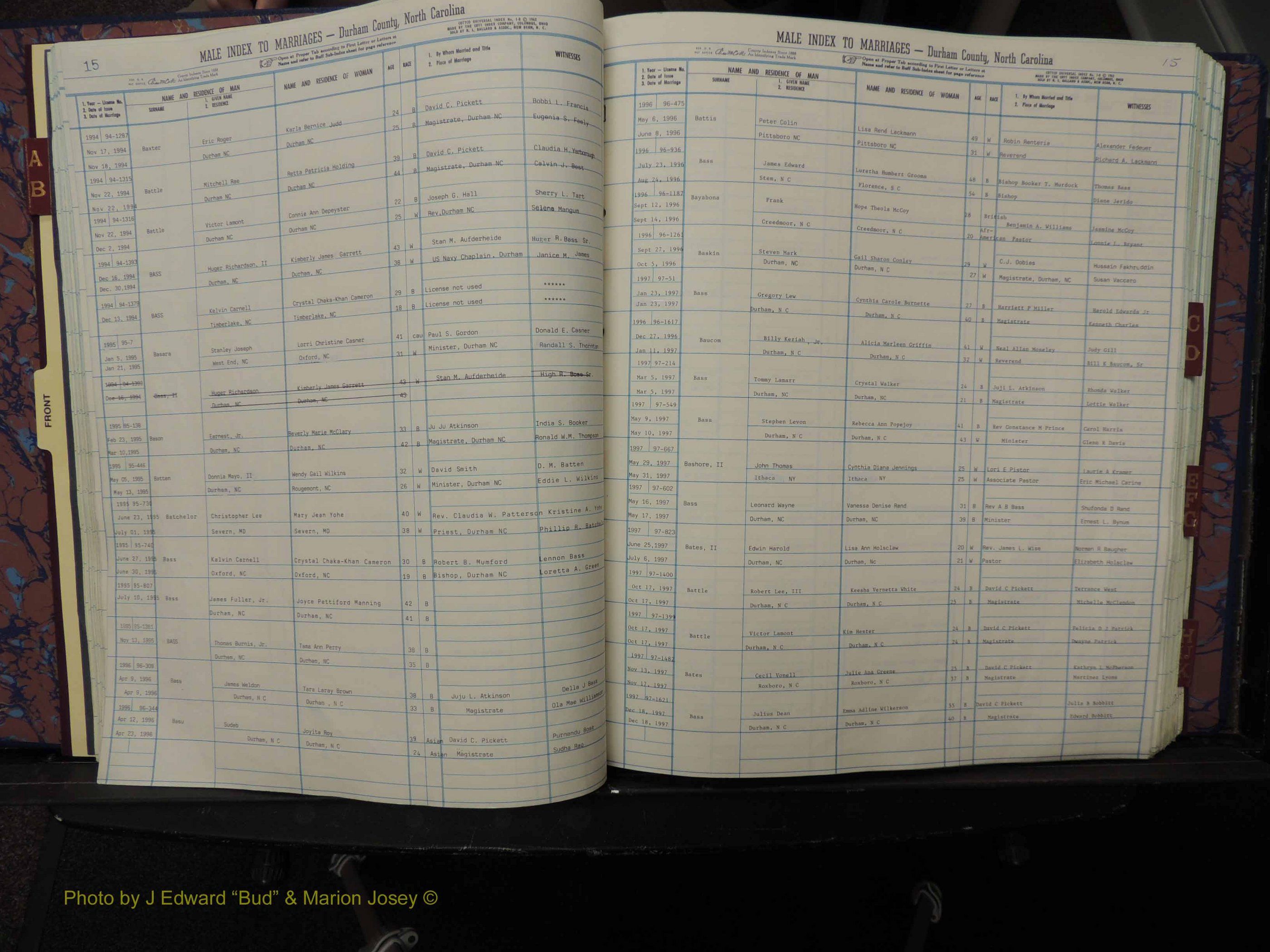 Durham Co, NC, Marriages, Male Index, A-K, 1993-1999 (127).JPG