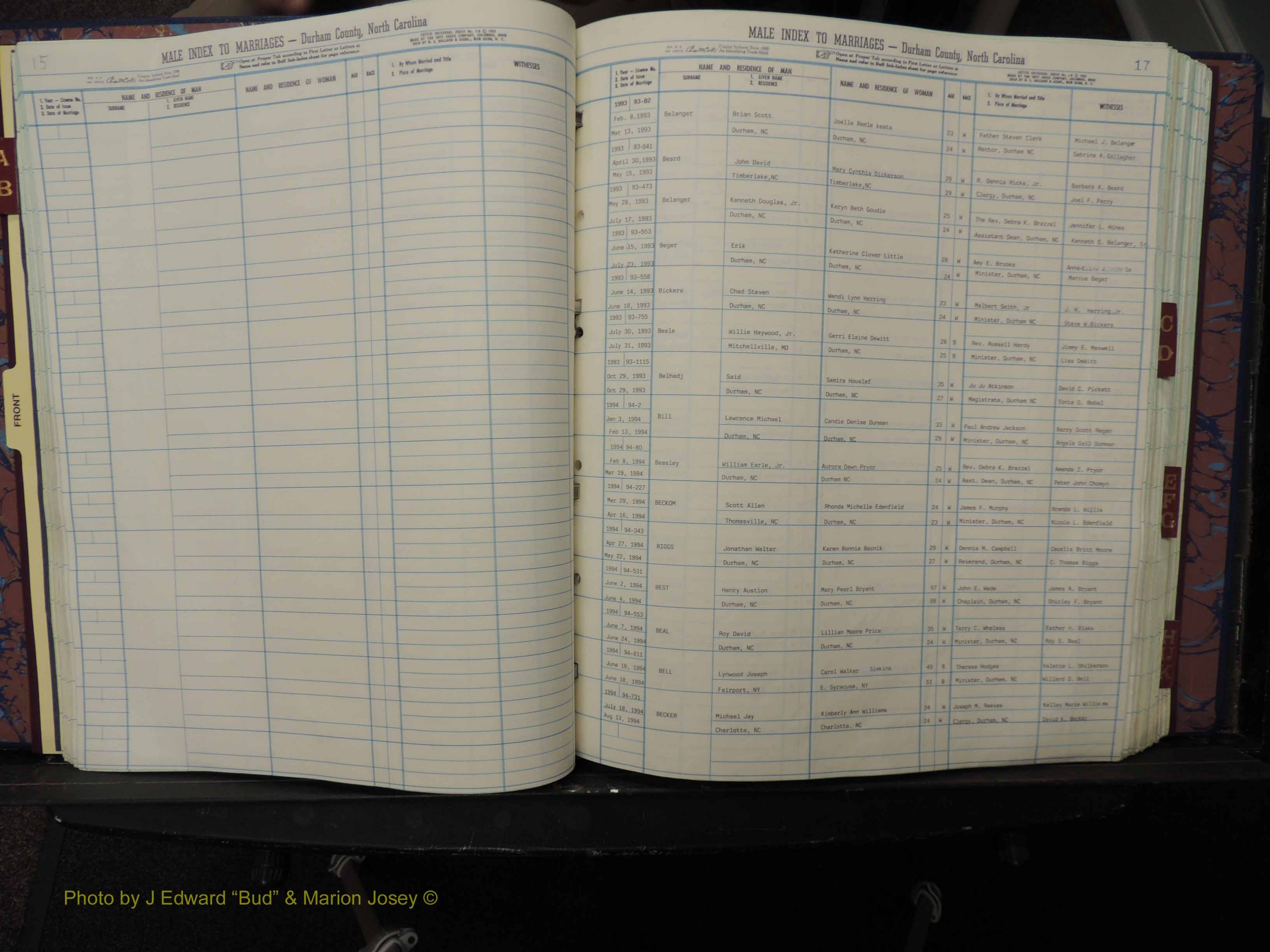 Durham Co, NC, Marriages, Male Index, A-K, 1993-1999 (129).JPG