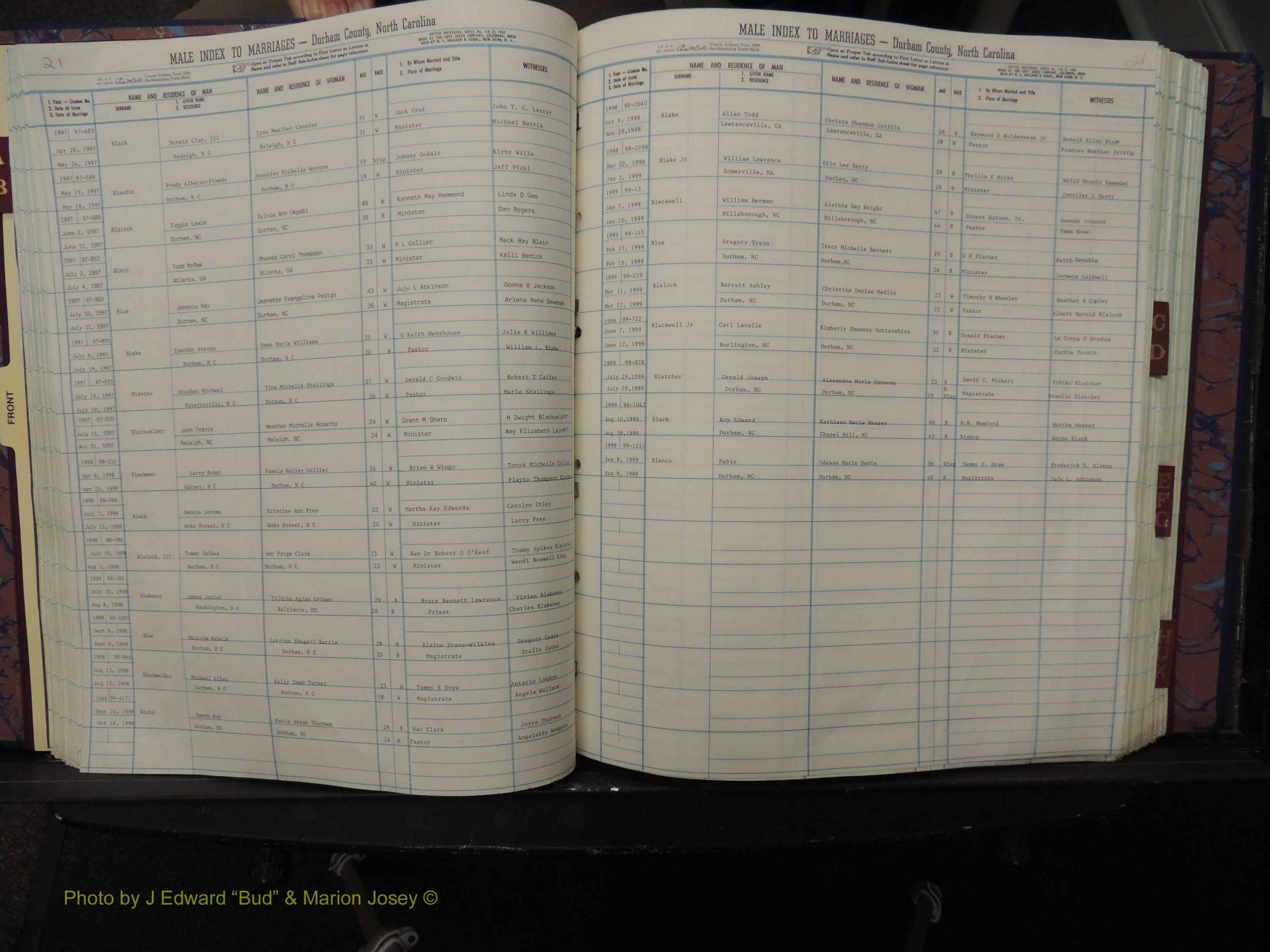 Durham Co, NC, Marriages, Male Index, A-K, 1993-1999 (138).JPG