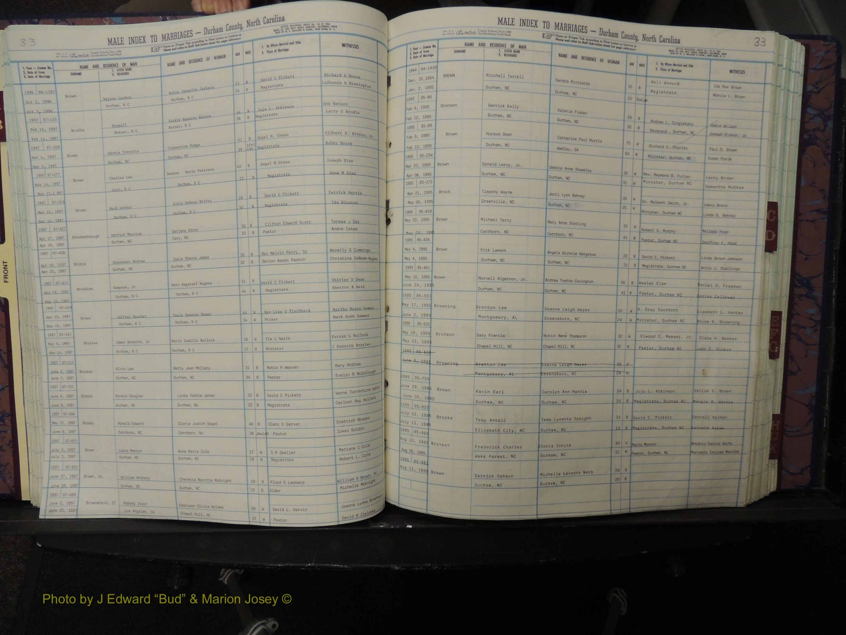 Durham Co, NC, Marriages, Male Index, A-K, 1993-1999 (151).JPG