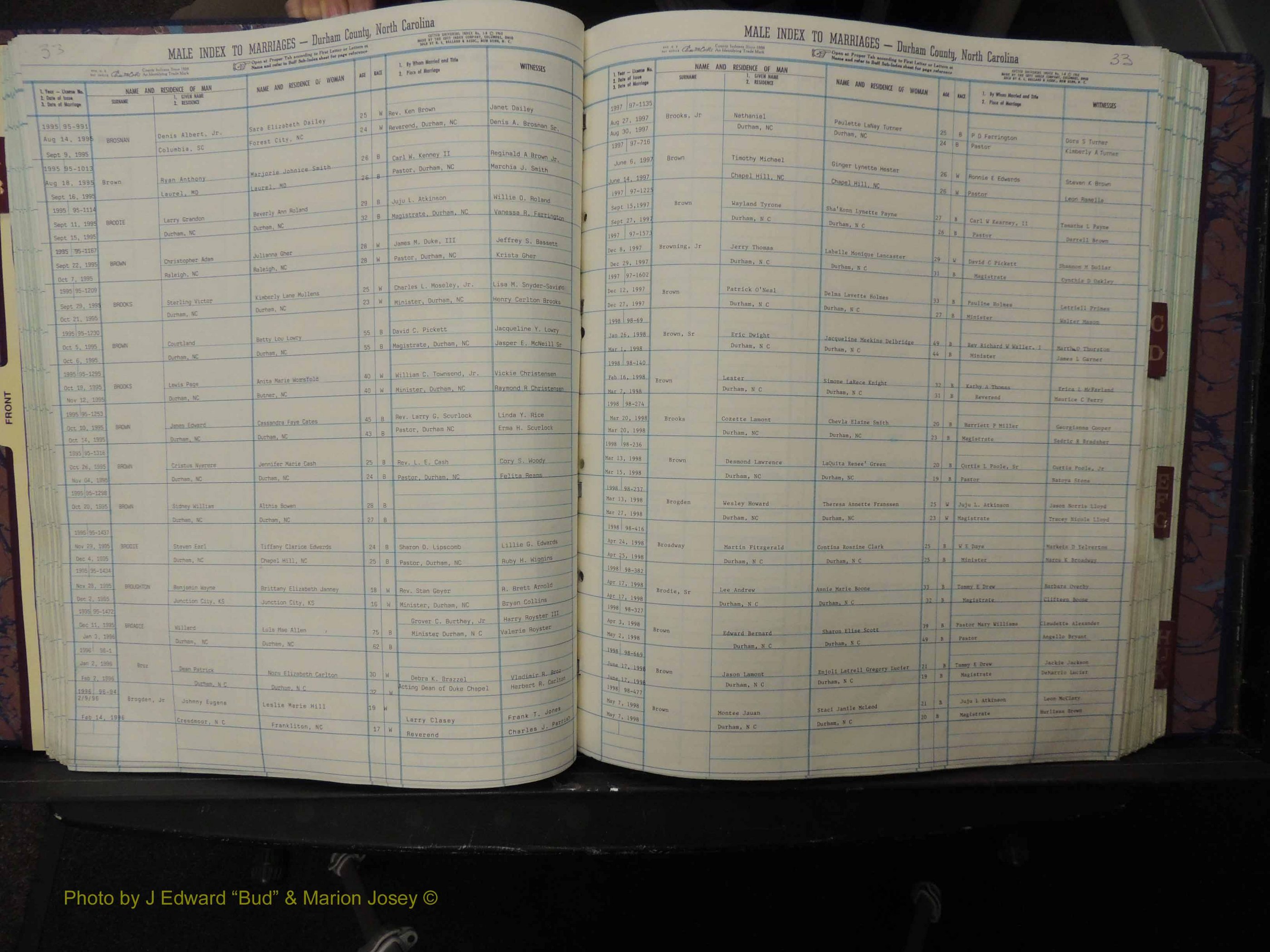 Durham Co, NC, Marriages, Male Index, A-K, 1993-1999 (152).JPG