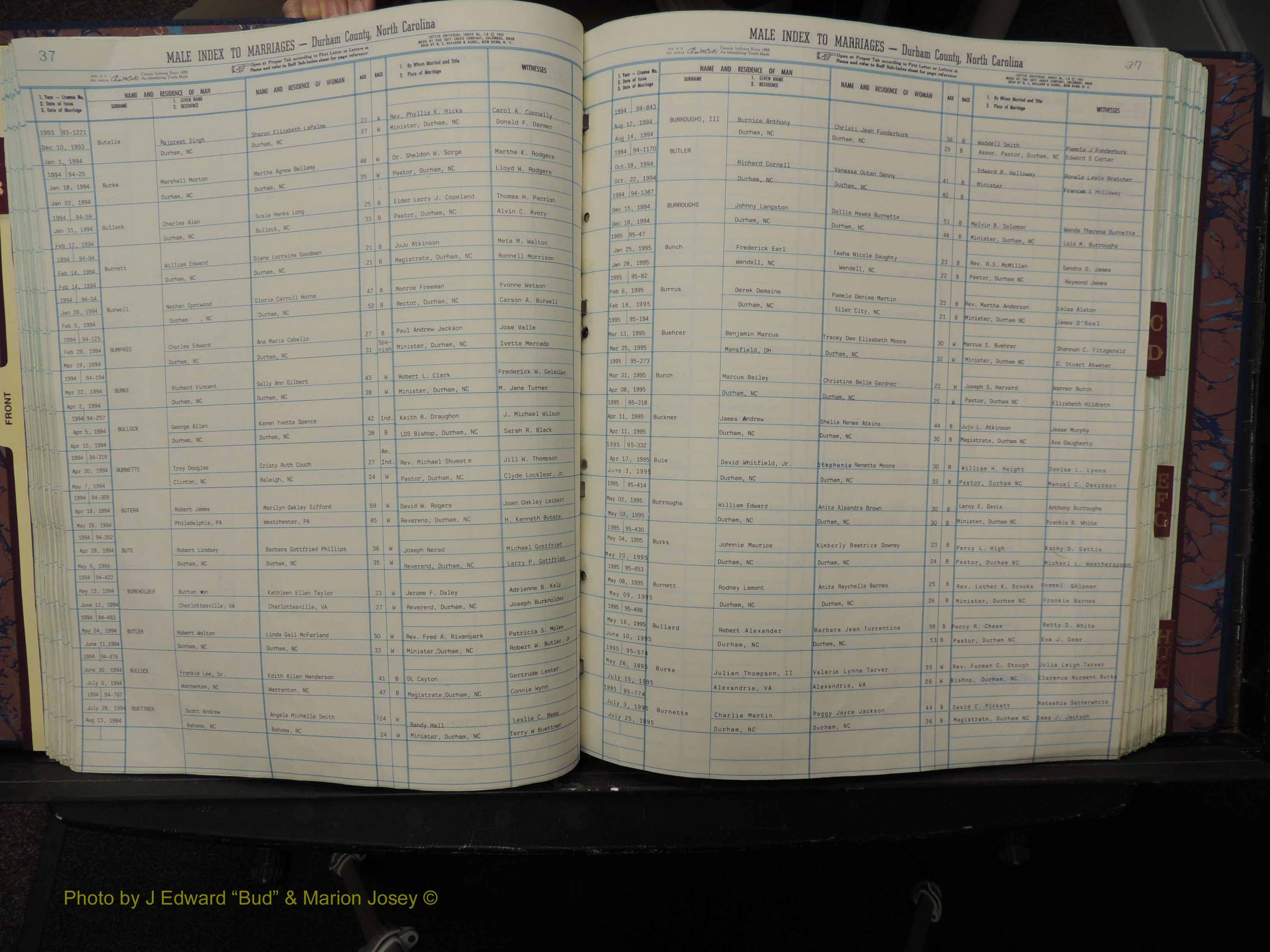 Durham Co, NC, Marriages, Male Index, A-K, 1993-1999 (156).JPG