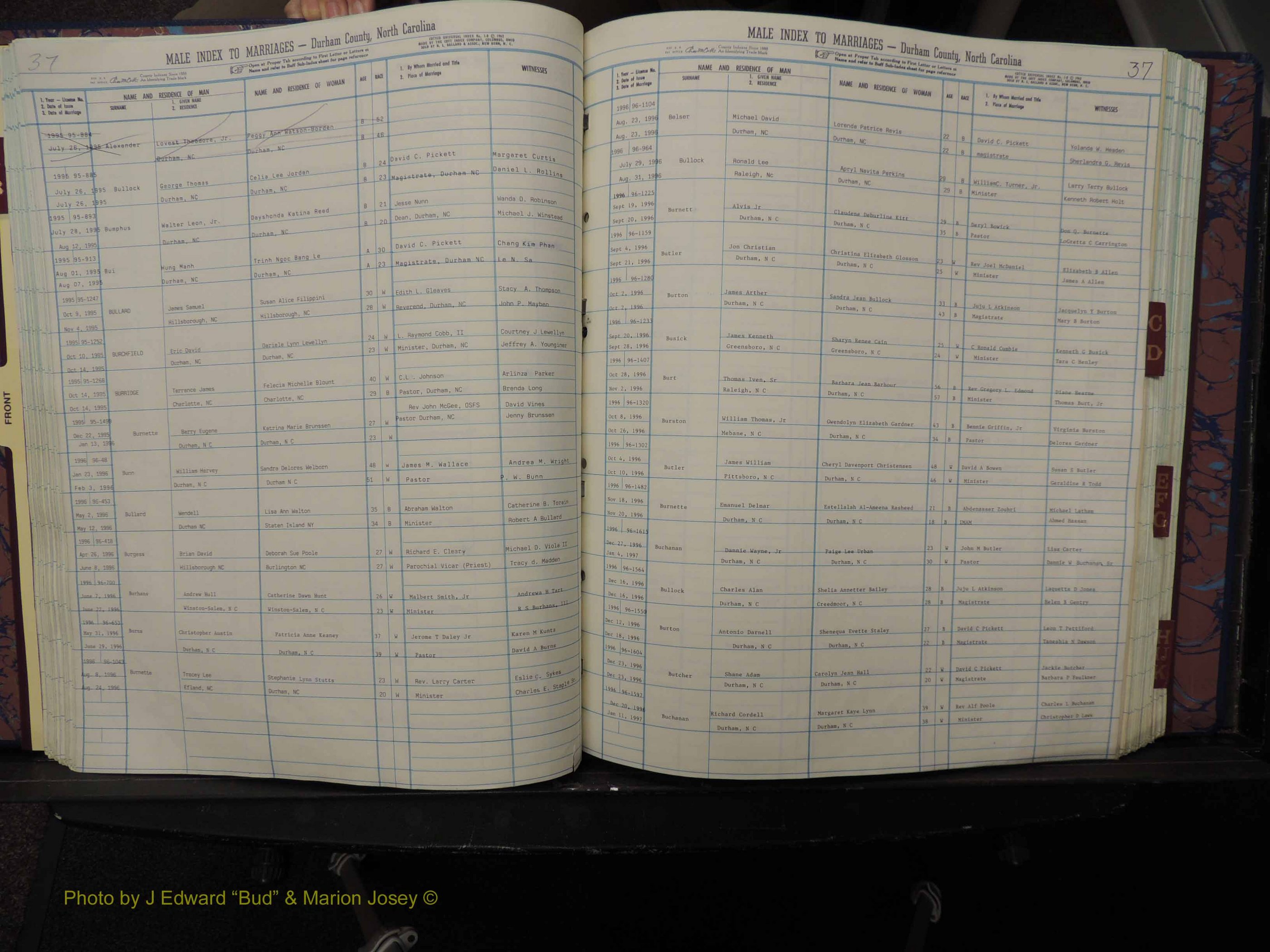 Durham Co, NC, Marriages, Male Index, A-K, 1993-1999 (157).JPG