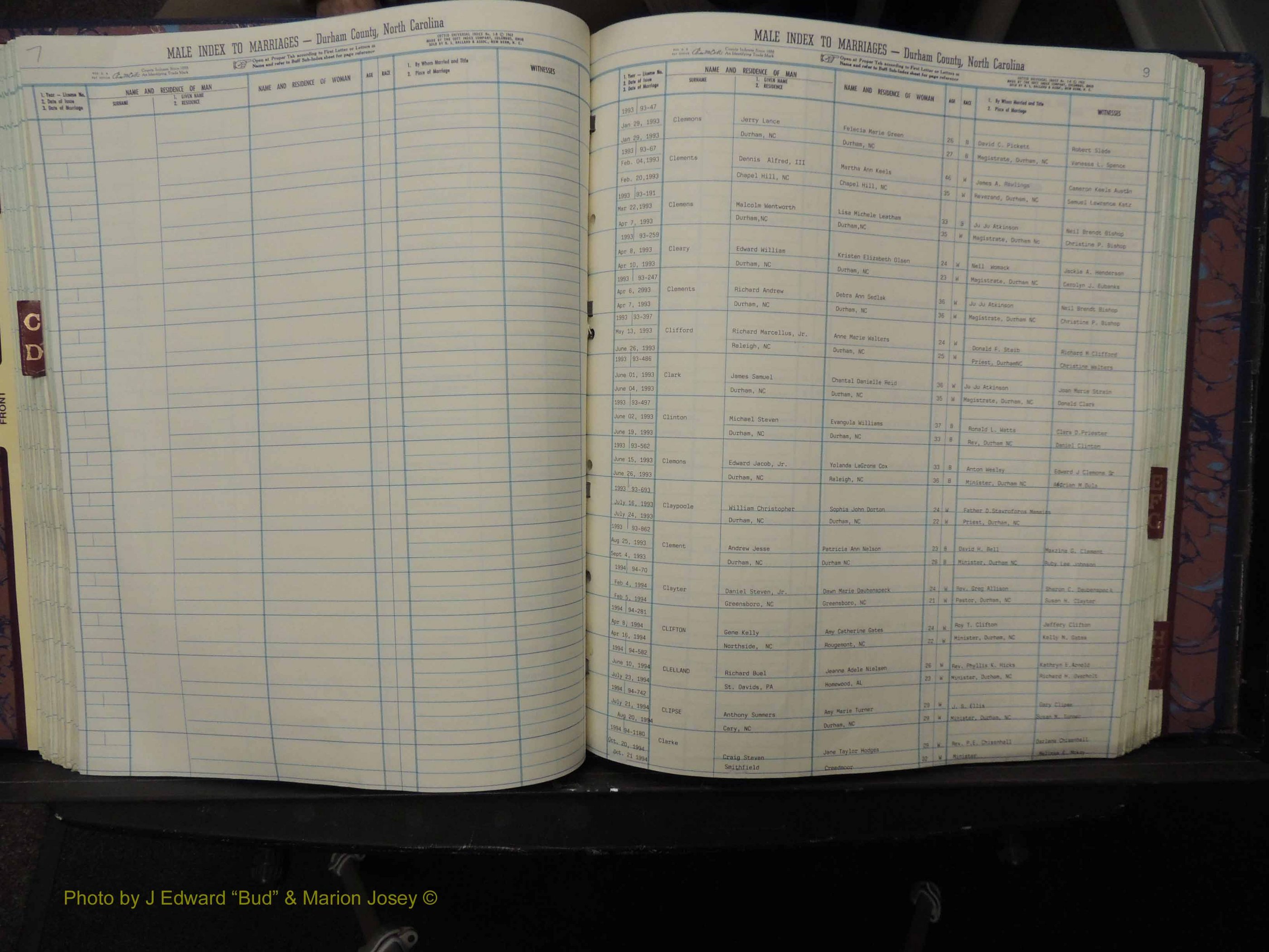 Durham Co, NC, Marriages, Male Index, A-K, 1993-1999 (175).JPG