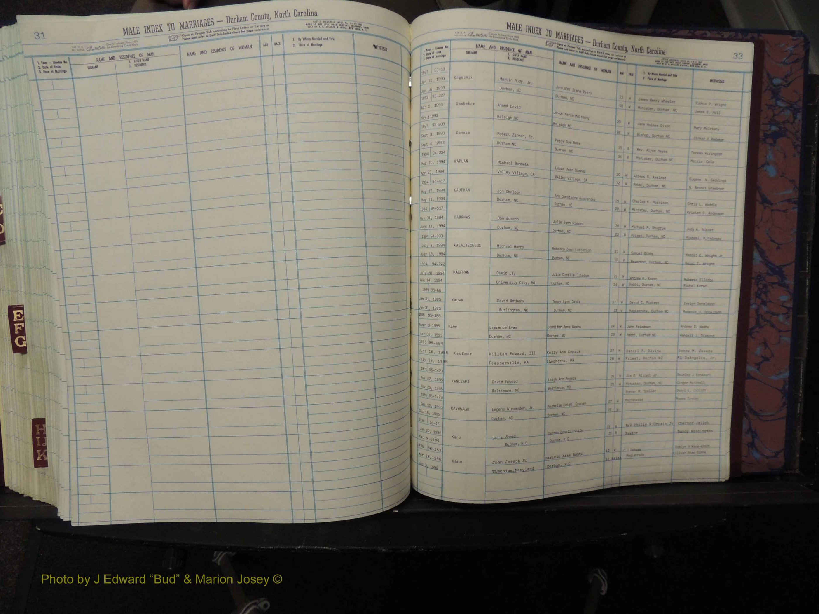 Durham Co, NC, Marriages, Male Index, A-K, 1993-1999 (323).JPG