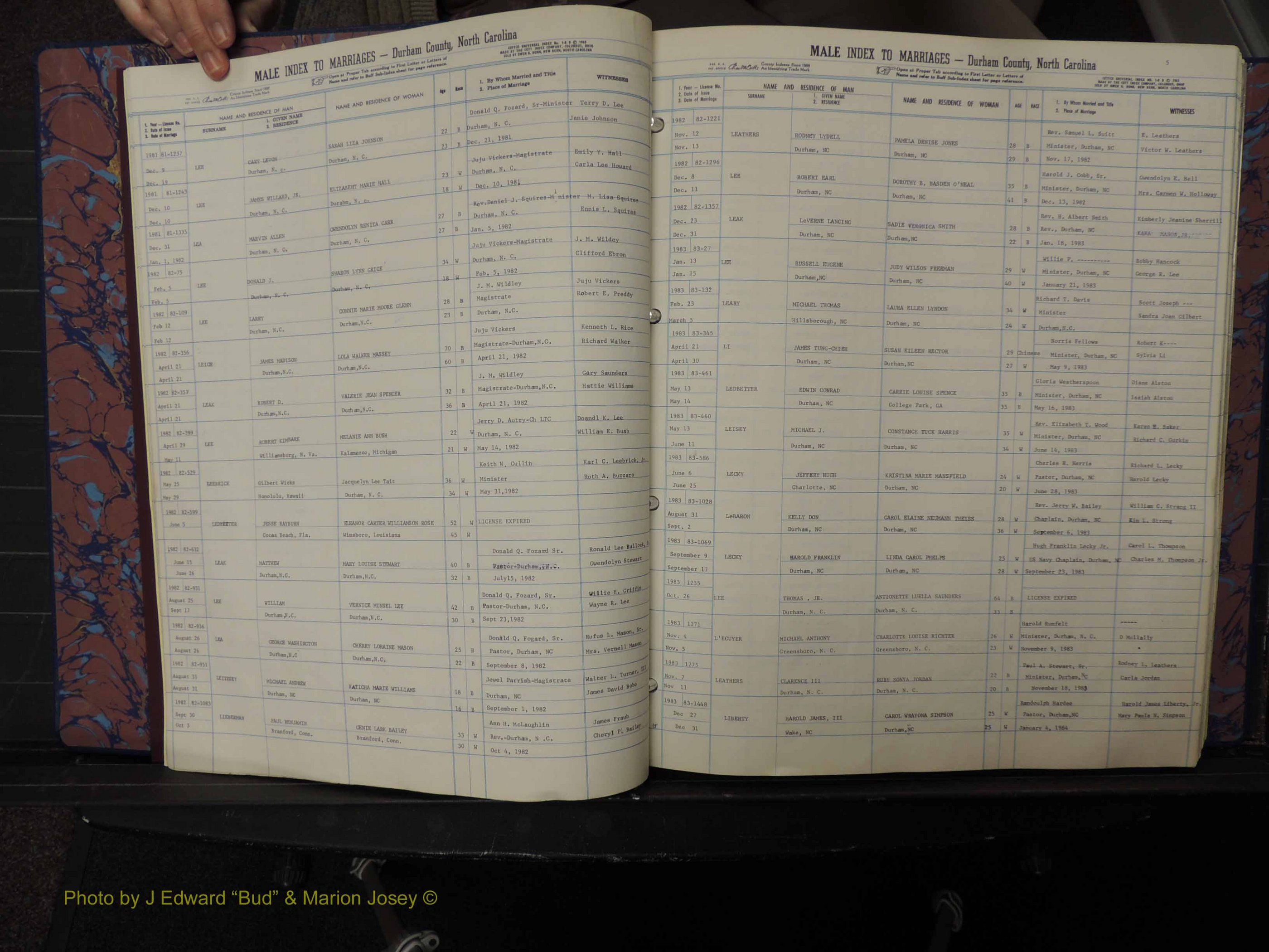 Durham Co, NC, Marriages, Male Index, L-Z, 1977-1985 (109).JPG