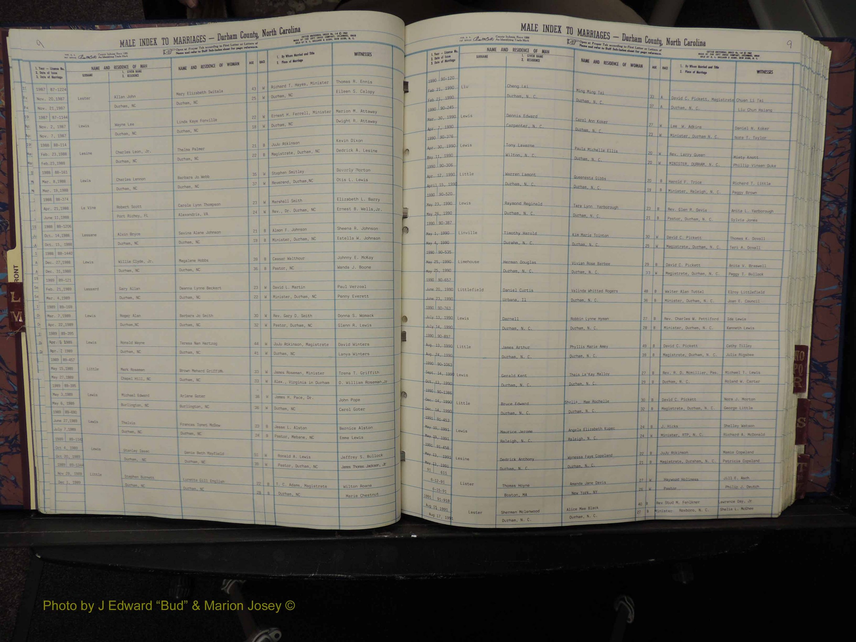 Durham Co, NC, Marriages, Male Index, L-Z, 1986-1992 (112).JPG