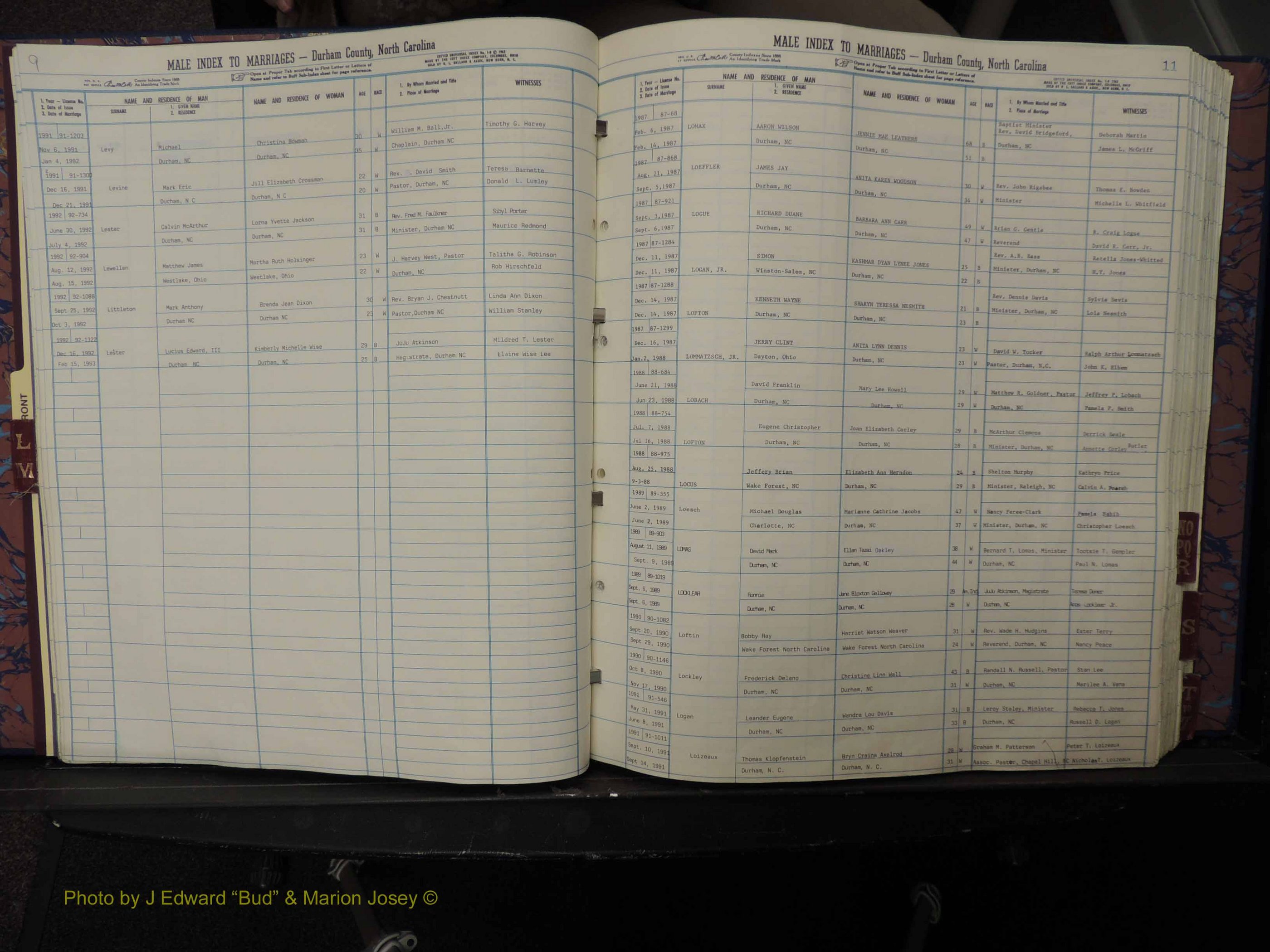 Durham Co, NC, Marriages, Male Index, L-Z, 1986-1992 (113).JPG