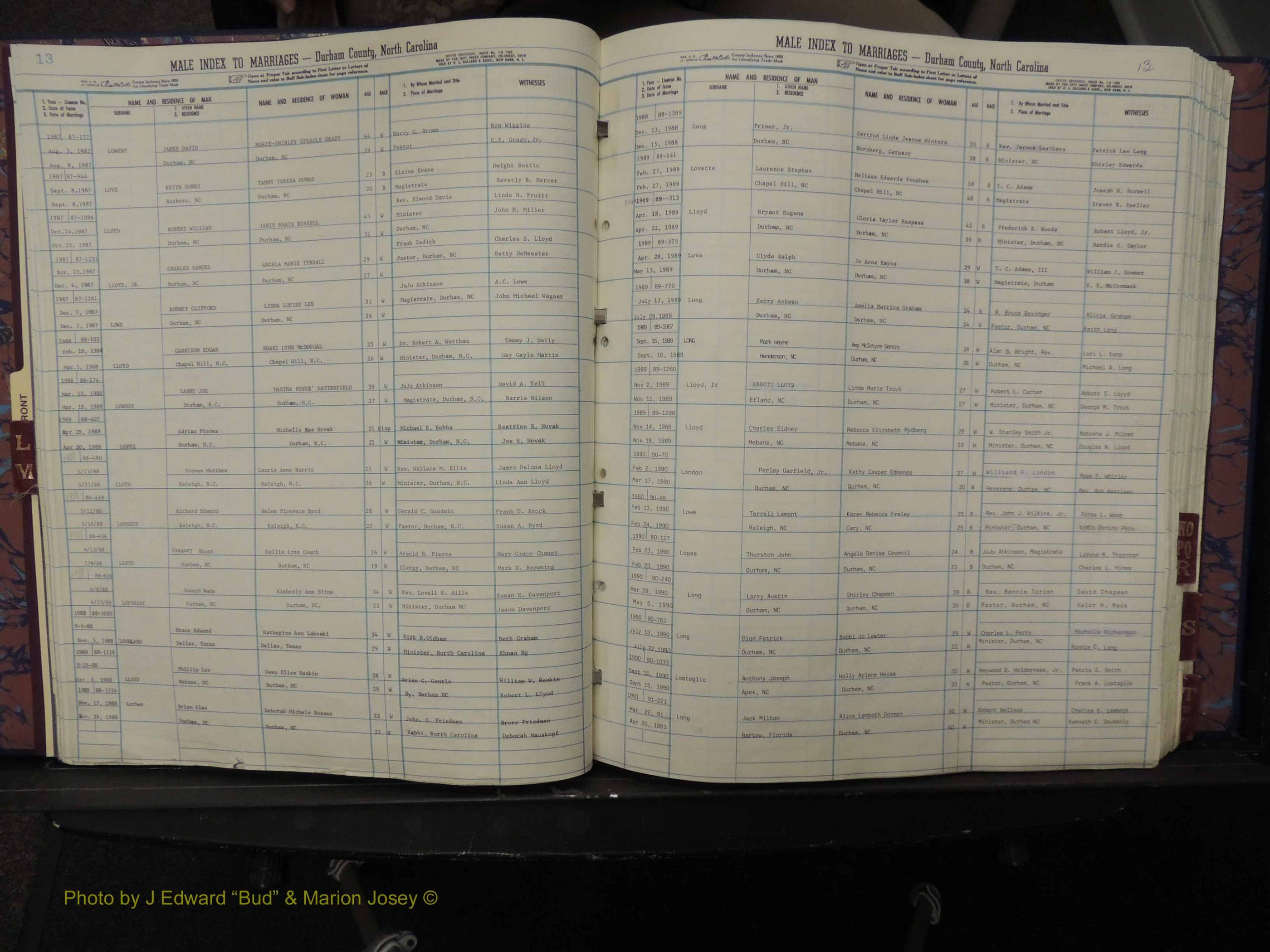 Durham Co, NC, Marriages, Male Index, L-Z, 1986-1992 (116).JPG