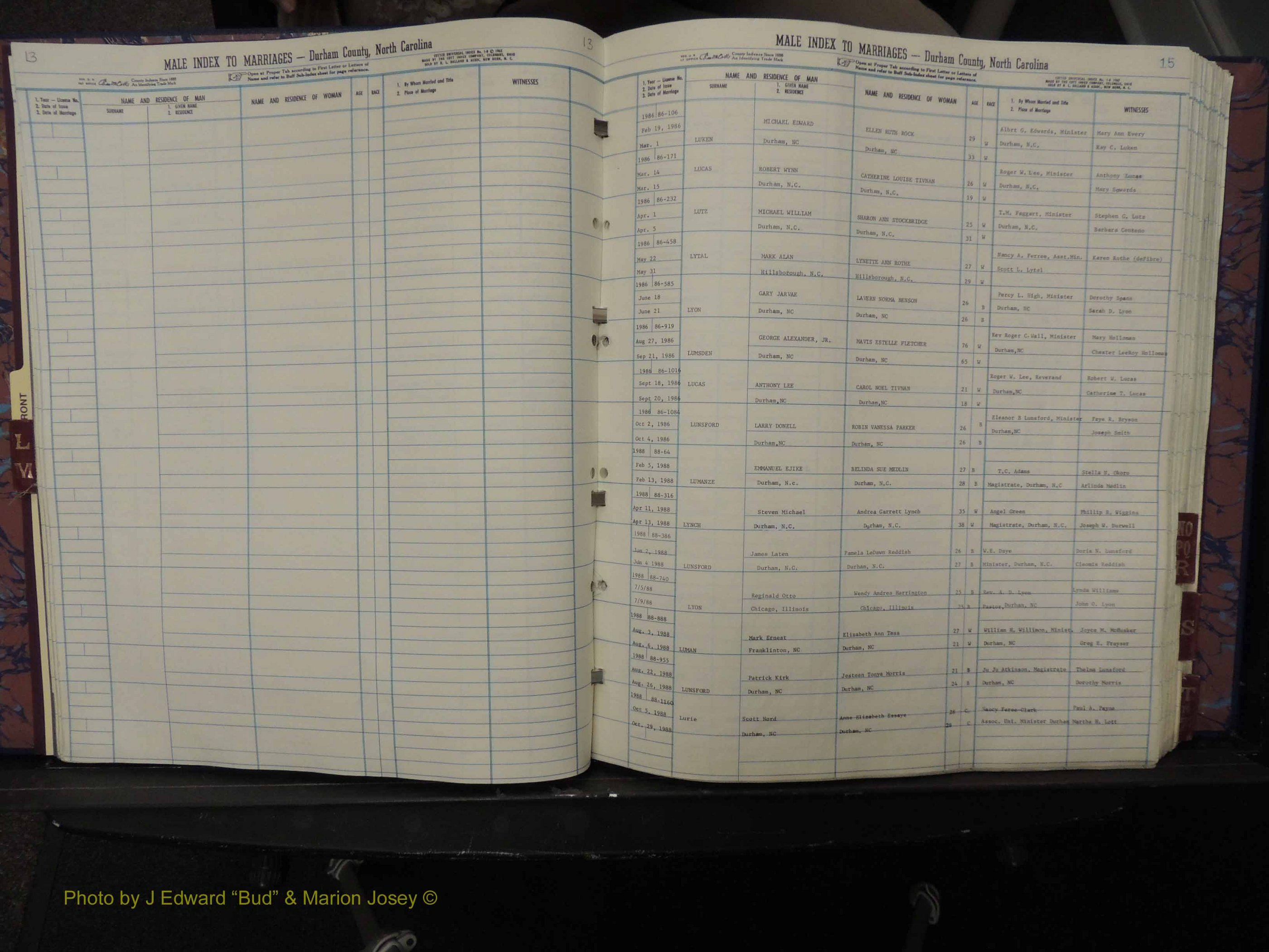 Durham Co, NC, Marriages, Male Index, L-Z, 1986-1992 (118).JPG