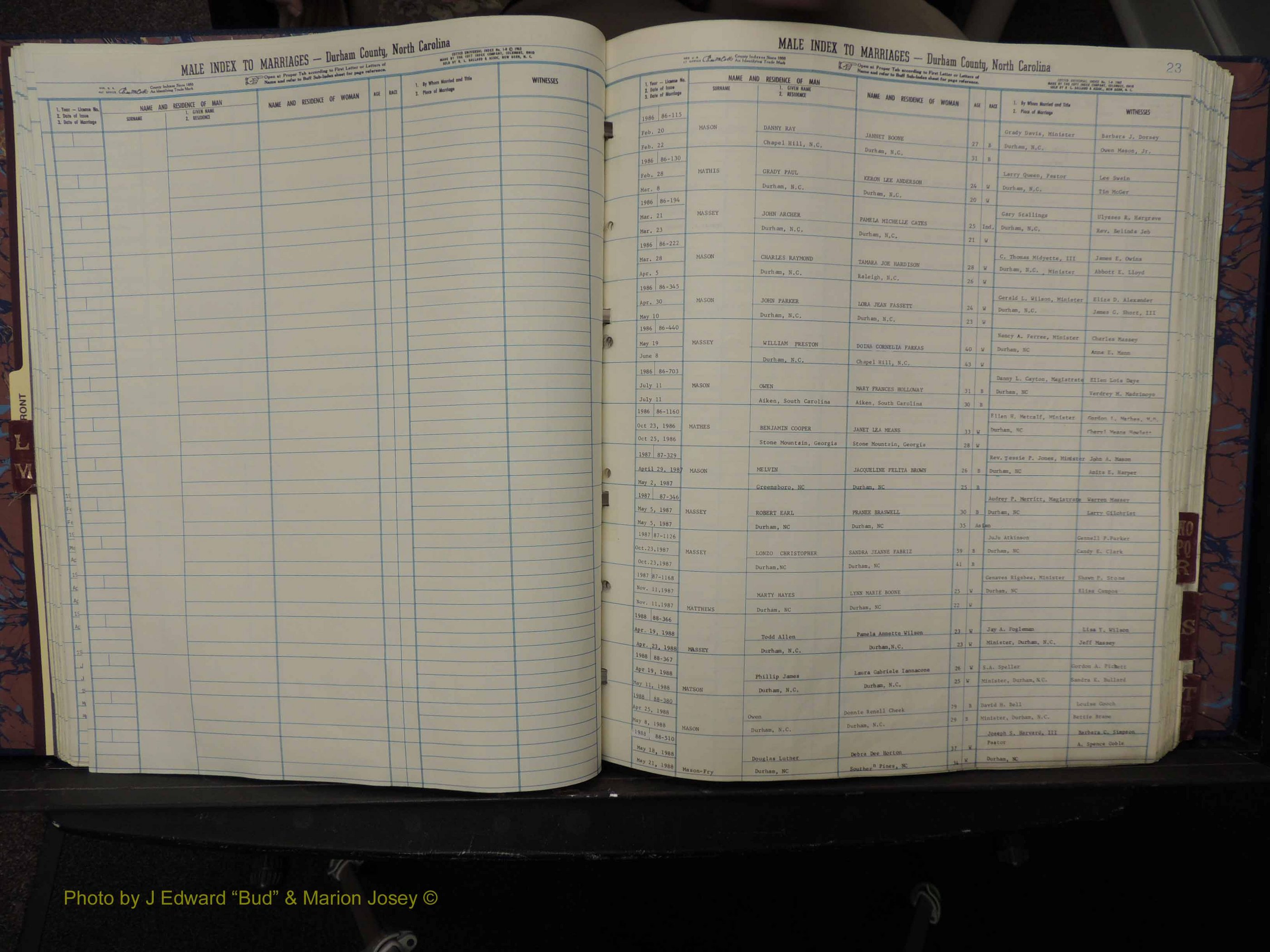 Durham Co, NC, Marriages, Male Index, L-Z, 1986-1992 (127).JPG