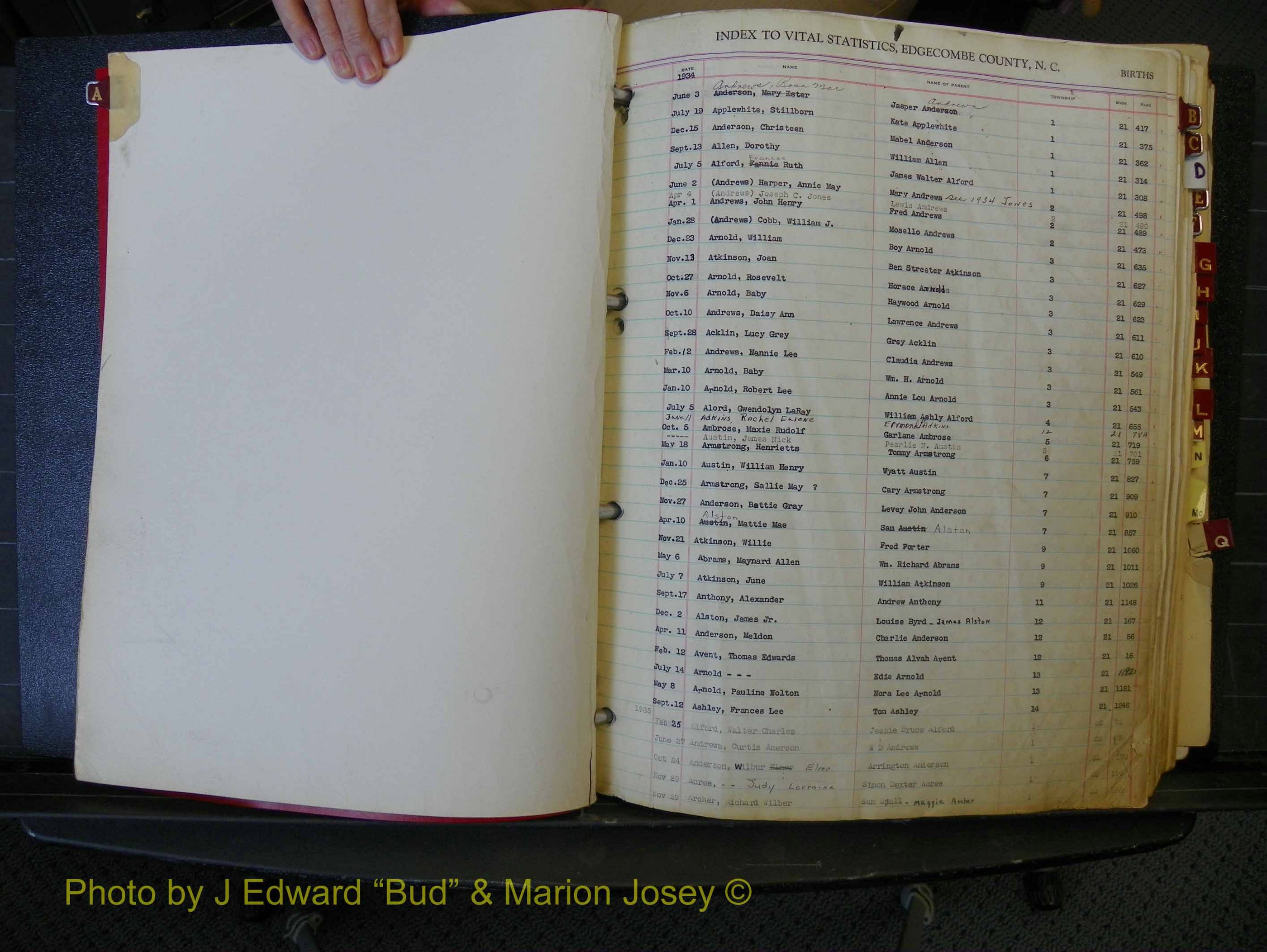 Edgecombe Births, A-Z, 1934-1949 (101).JPG