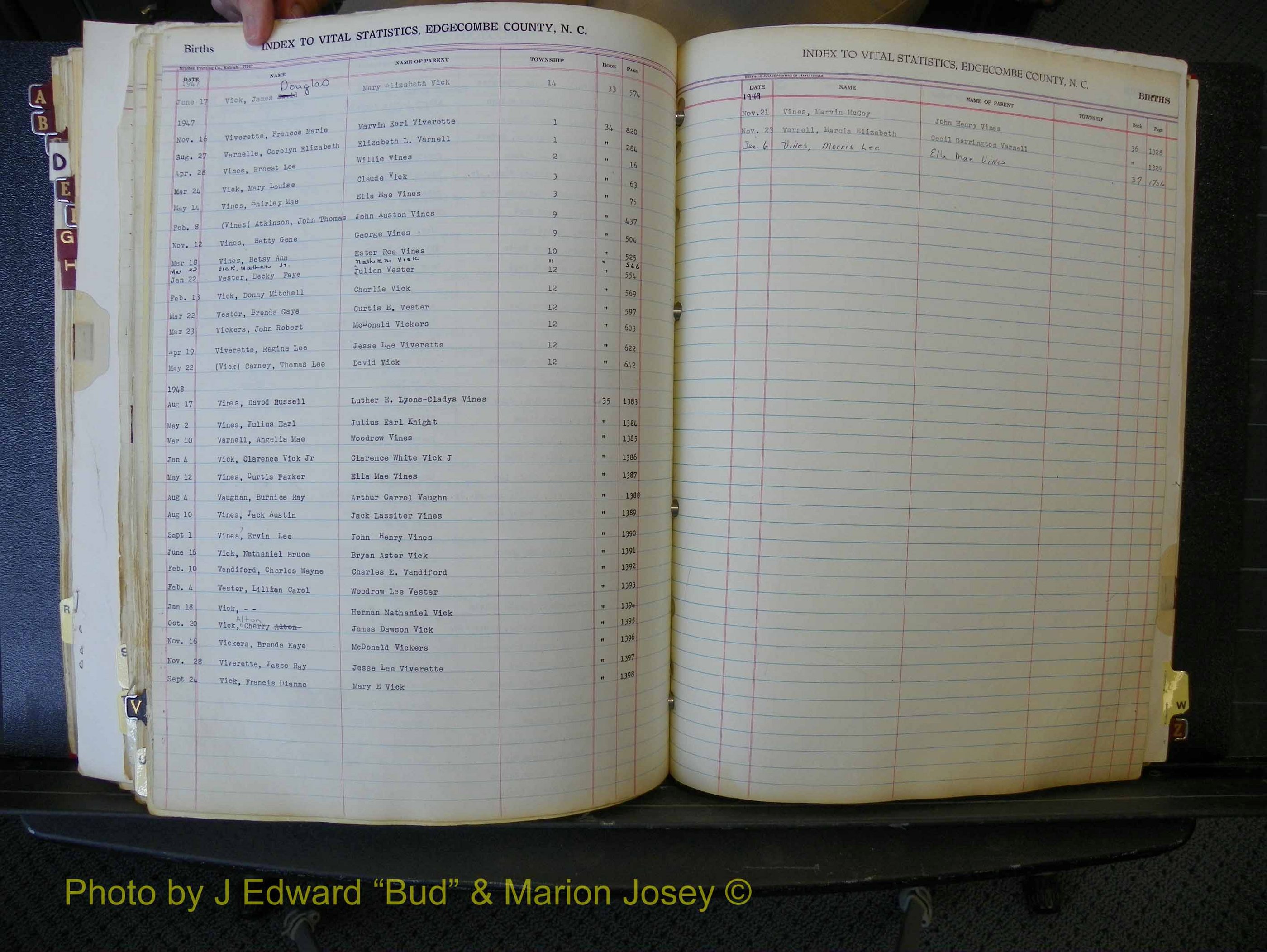 Edgecombe Births, A-Z, 1934-1949 (406).JPG