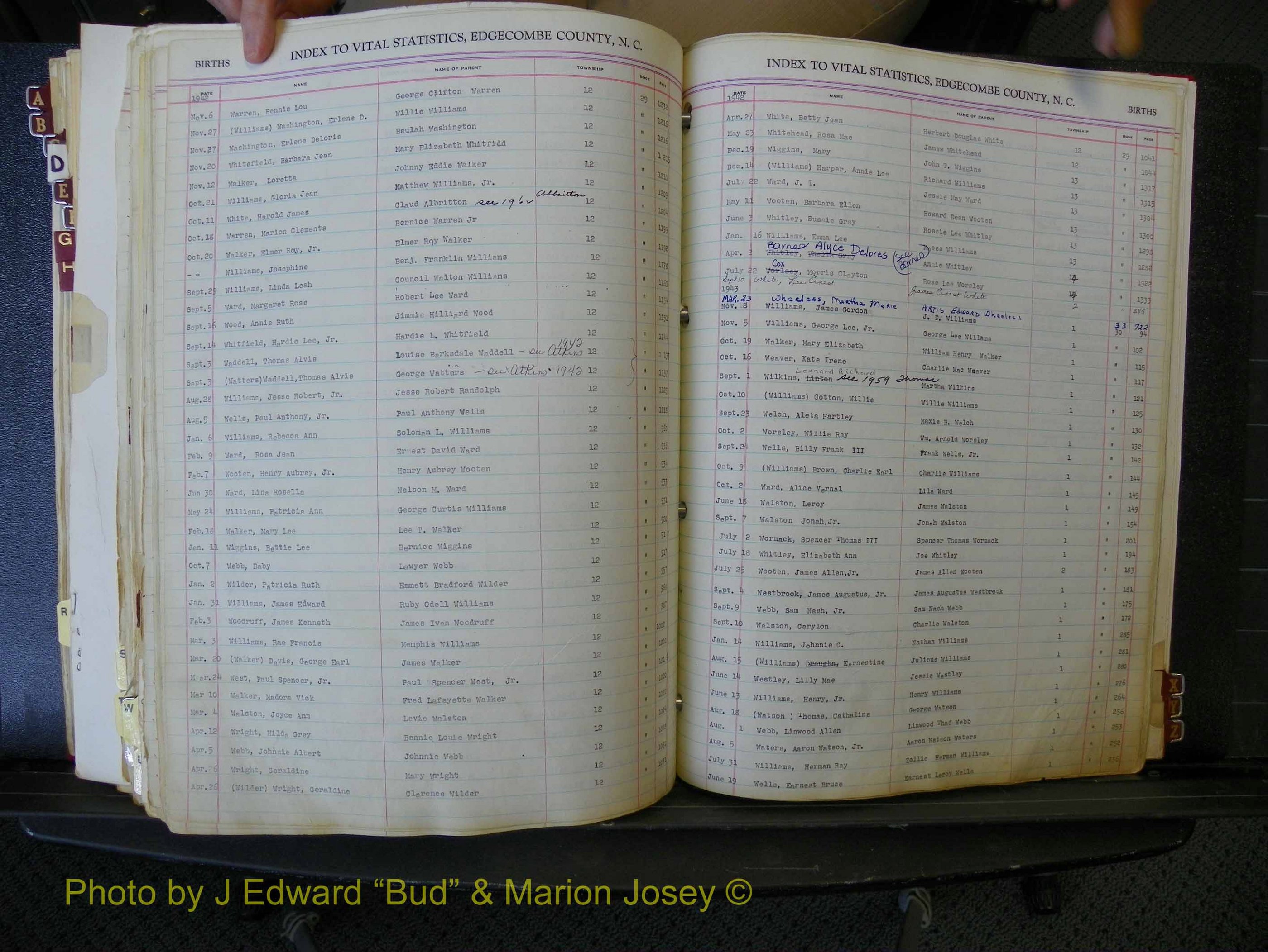 Edgecombe Births, A-Z, 1934-1949 (426).JPG